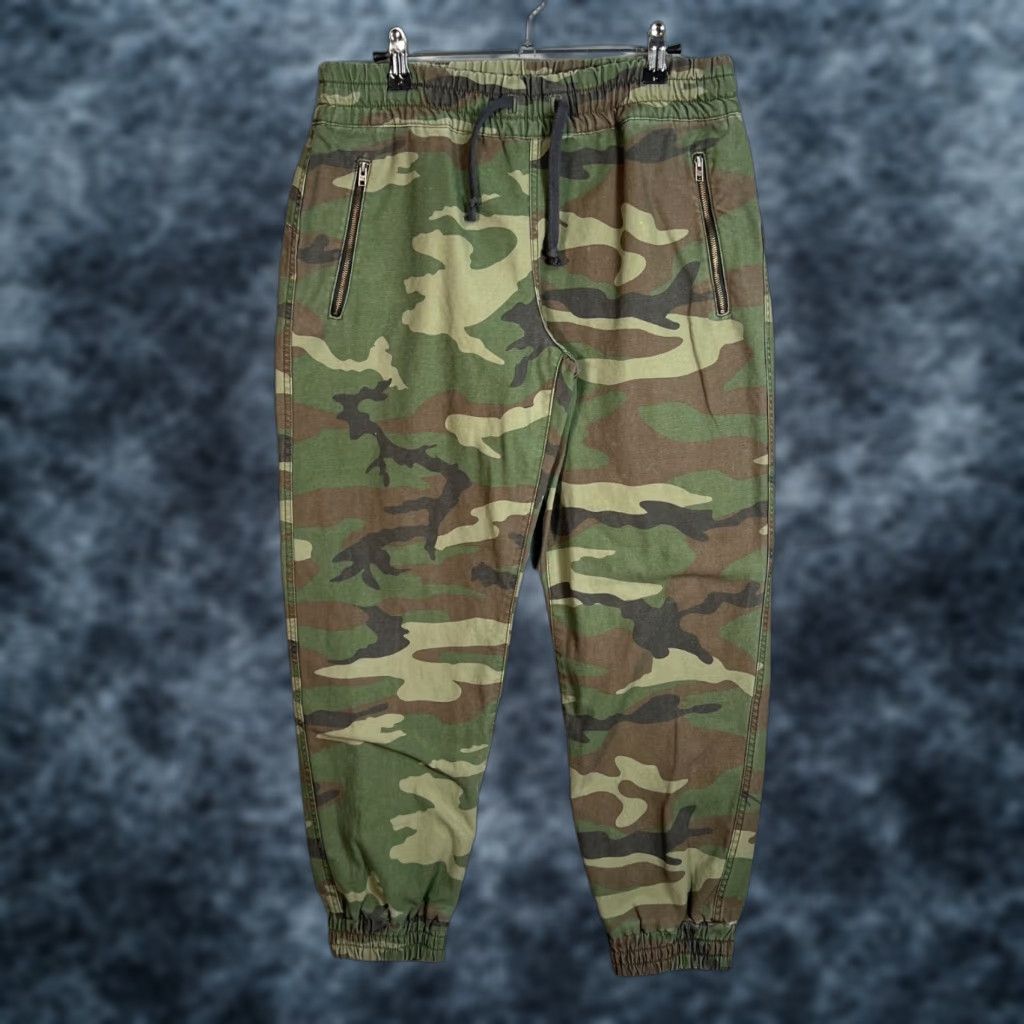 TNA TNA Womens Camouflage Jogger Pants 100% Cotton Drawstring Medium Green Womens Jogger Pants 100% Cotton Casual Activewear TNA Size 32" / US 10 / IT 46 - 1 Thumbnail