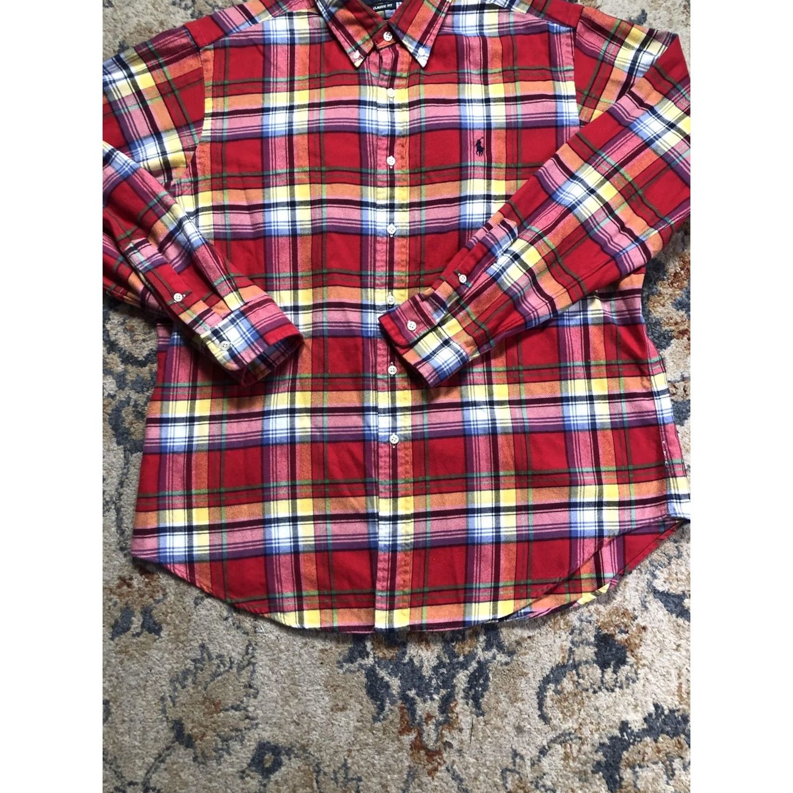 Ralph Lauren Ralph Lauren Shirt Mens XL Red Plaid Flannel Long Sleeve Button-Down Classic Fit Size US XL / EU 56 / 4 - 5 Thumbnail