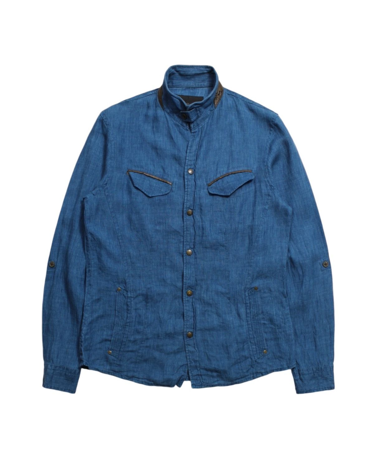 Hysteric Glamour 2000S MEN'S MELROSE LINEN HIGH COLLAR SHIRTS Size US L / EU 52-54 / 3 - 1 Thumbnail