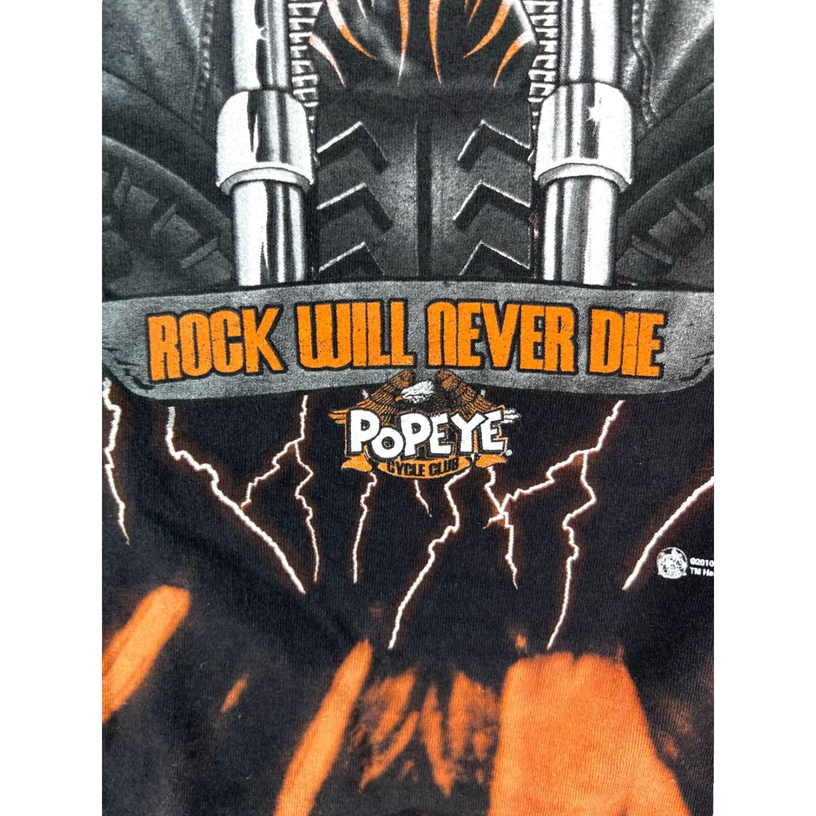 Delta Popeye Rock Will Never Die Mens Black Reverse Tie Dye Graphic T Shirt Size L Size US L / EU 52-54 / 3 - 3 Thumbnail