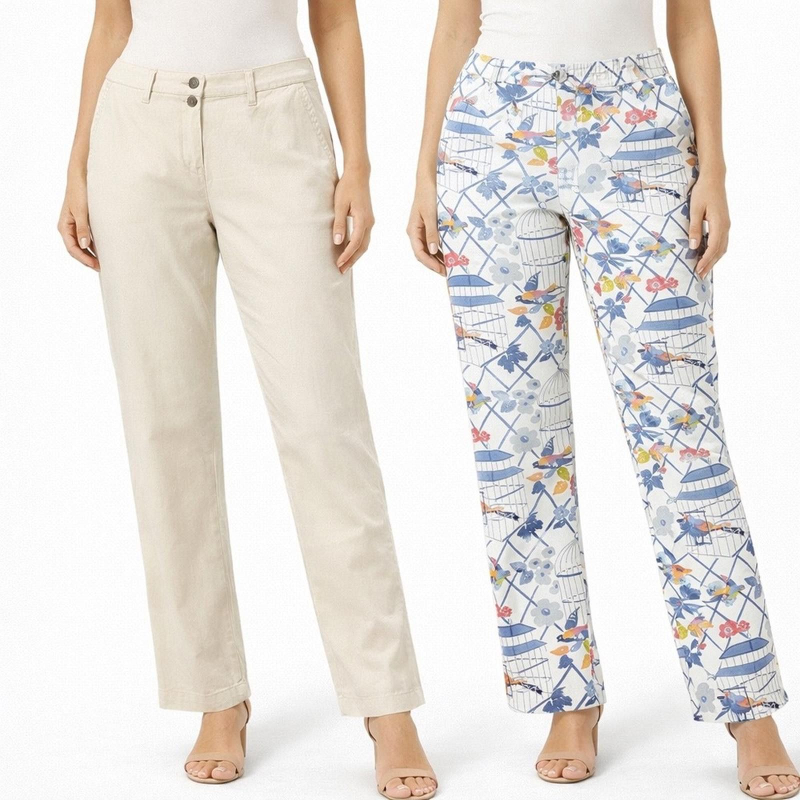 Other Spartina 449 Go Silk Pants 4 Cream Ankle Straight Leg Size 27" / US 4 / IT 40 - 1 Thumbnail