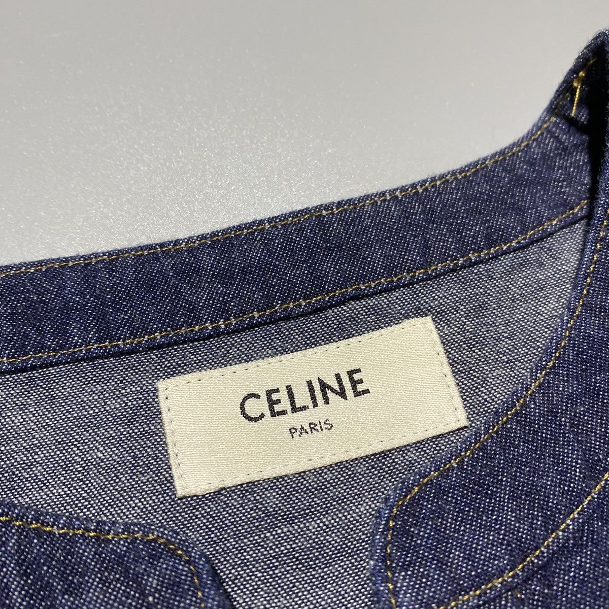 Celine Celine - Denim Lace-Up Dress Size M / US 6-8 / IT 42-44 - 2 Thumbnail