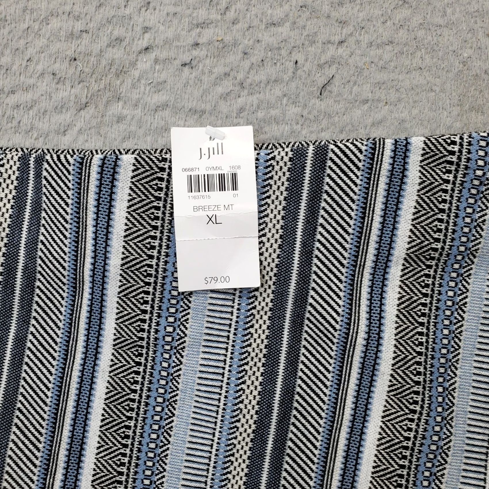 J. Jill J. Jill Womens XL Multicolor Striped Faux Wrap Knit Pleated Back Pull-On Skirt - Short, Casual/Multi Occasion, Stretch Rayon, NWT, Womens Size 40" / US 18 - 5 Thumbnail