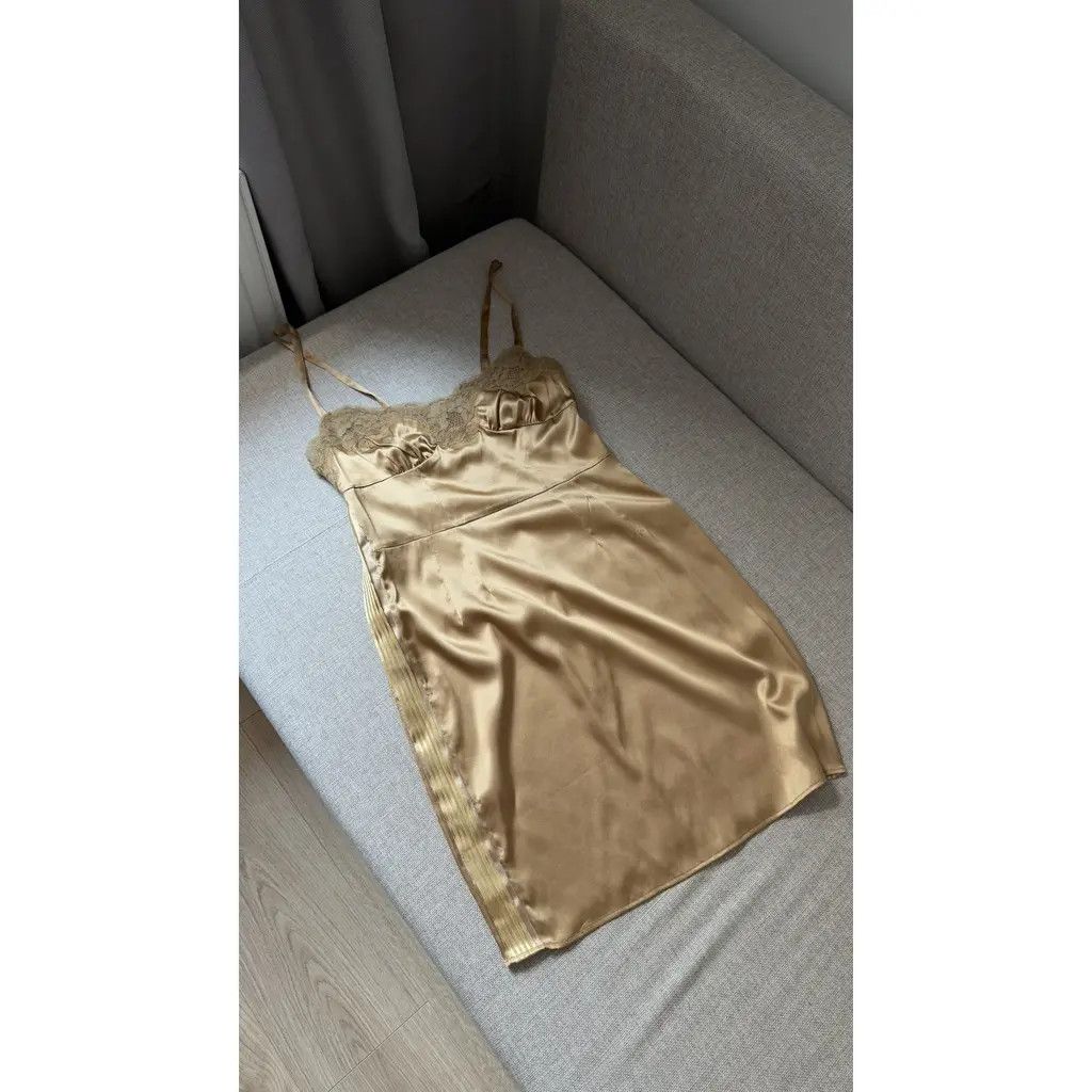 Dolce & Gabbana Dolce & Gabbana Beige Long Sleeve Lace Mini Dress Size IT38 Size XS / US 0-2 / IT 36-38 - 3 Thumbnail