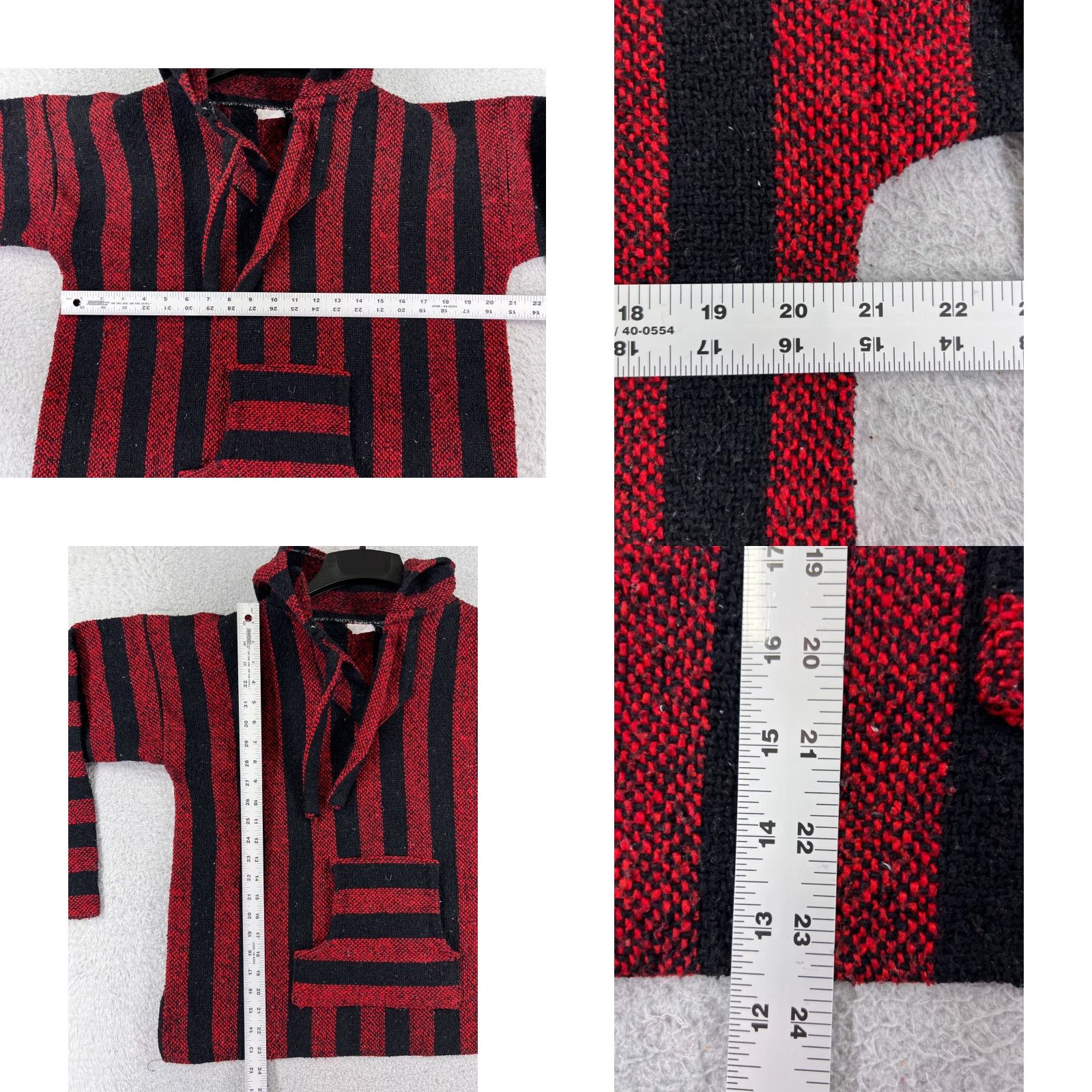 Pinko Baja Hoodie Unbranded Hoodie Adult M Red Pink Black Pocket Striped Acrylic Jersey Crew Neck Pullover All Seasons Hooded Size US M / EU 48-50 / 2 - 8 Thumbnail