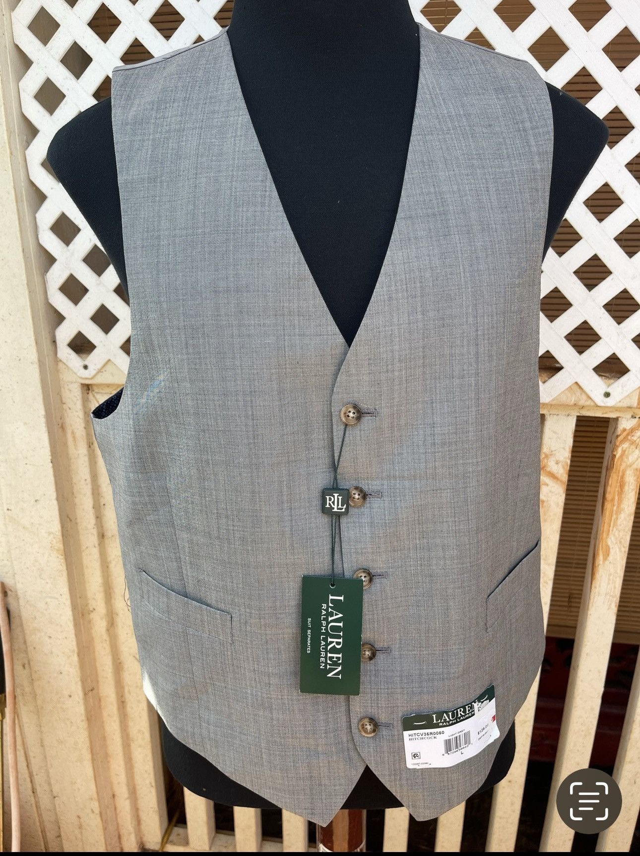 Ralph Lauren New Lauren Ralph Lauren Hitchcock Vest Light Gray Men's L Size 40L - 1 Thumbnail