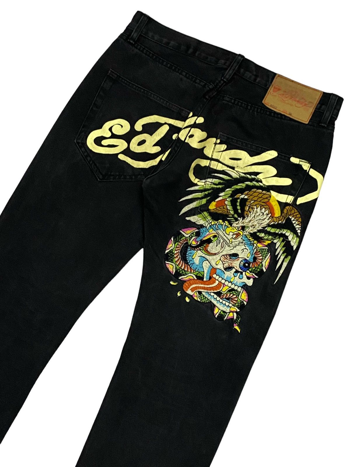 Christian Audigier × Ed Hardy Ed Hardy By Christian Audigier 2010 Embroidered Denim Pants Size US 32 / EU 48 - 21 Thumbnail