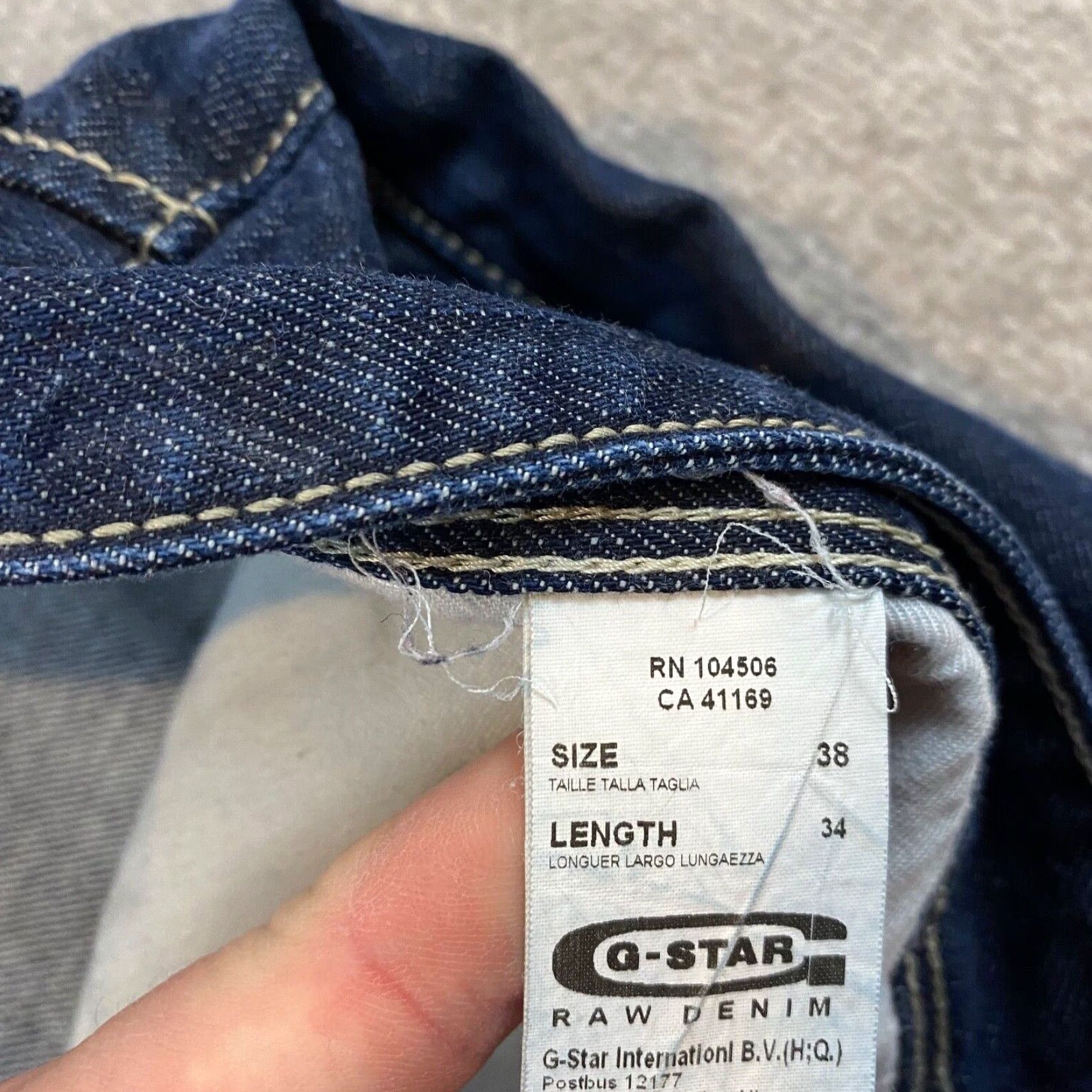 G-Star G-STAR Reese Classic Jeans Mens 38x34 Straight Blue Dark Wash Denim Button Fly Size US 38 / EU 54 - 2 Thumbnail