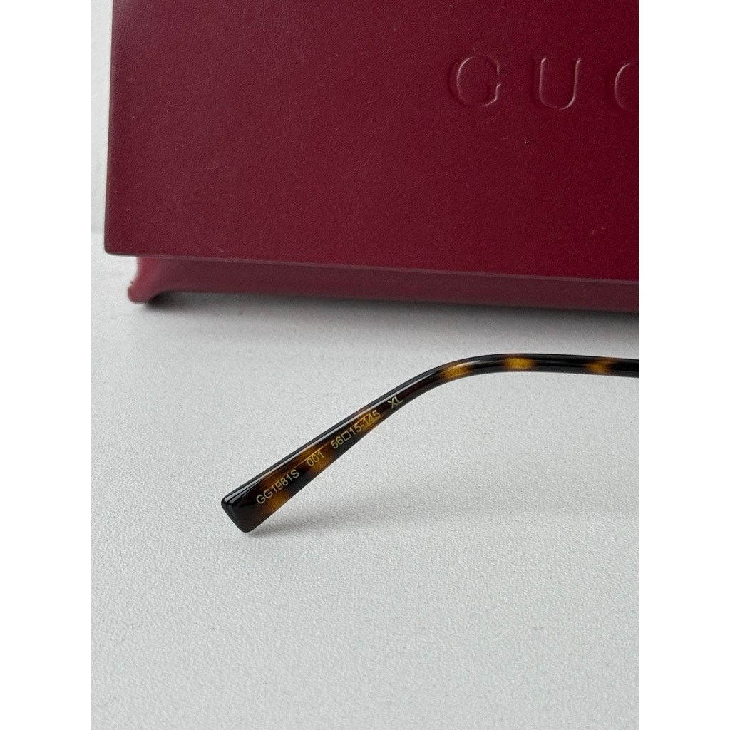 Gucci NEW Gucci GG1981S 001 Black Gold Aviator Sunglasses $545 Size ONE SIZE - 8 Thumbnail