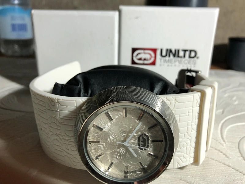 Designer Unltd Marc Ecko Unisex Quartz Watch and White Silicon Size ONE SIZE - 2 Thumbnail