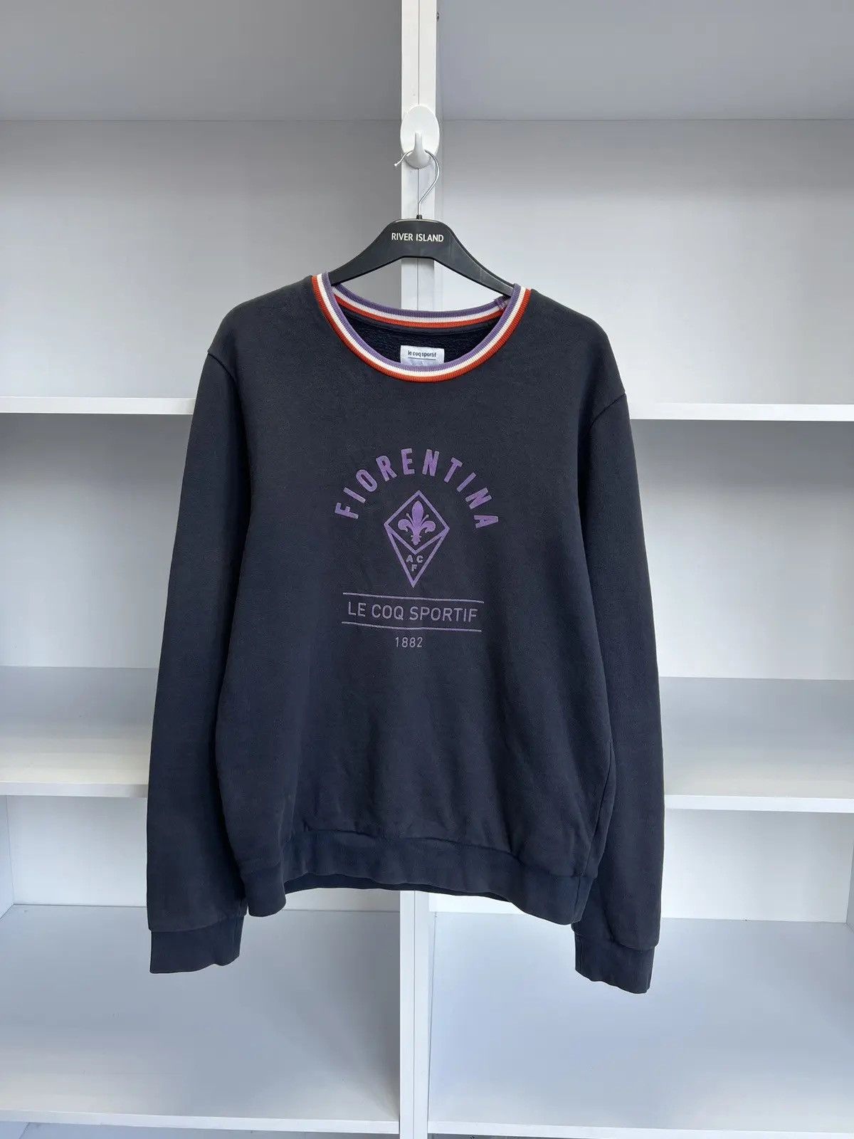 Le Coq Sportif × Vintage Vintage Le Coq Sportif Fiorentina Football Sweatshirt Size US L / EU 52-54 / 3 - 1 Thumbnail