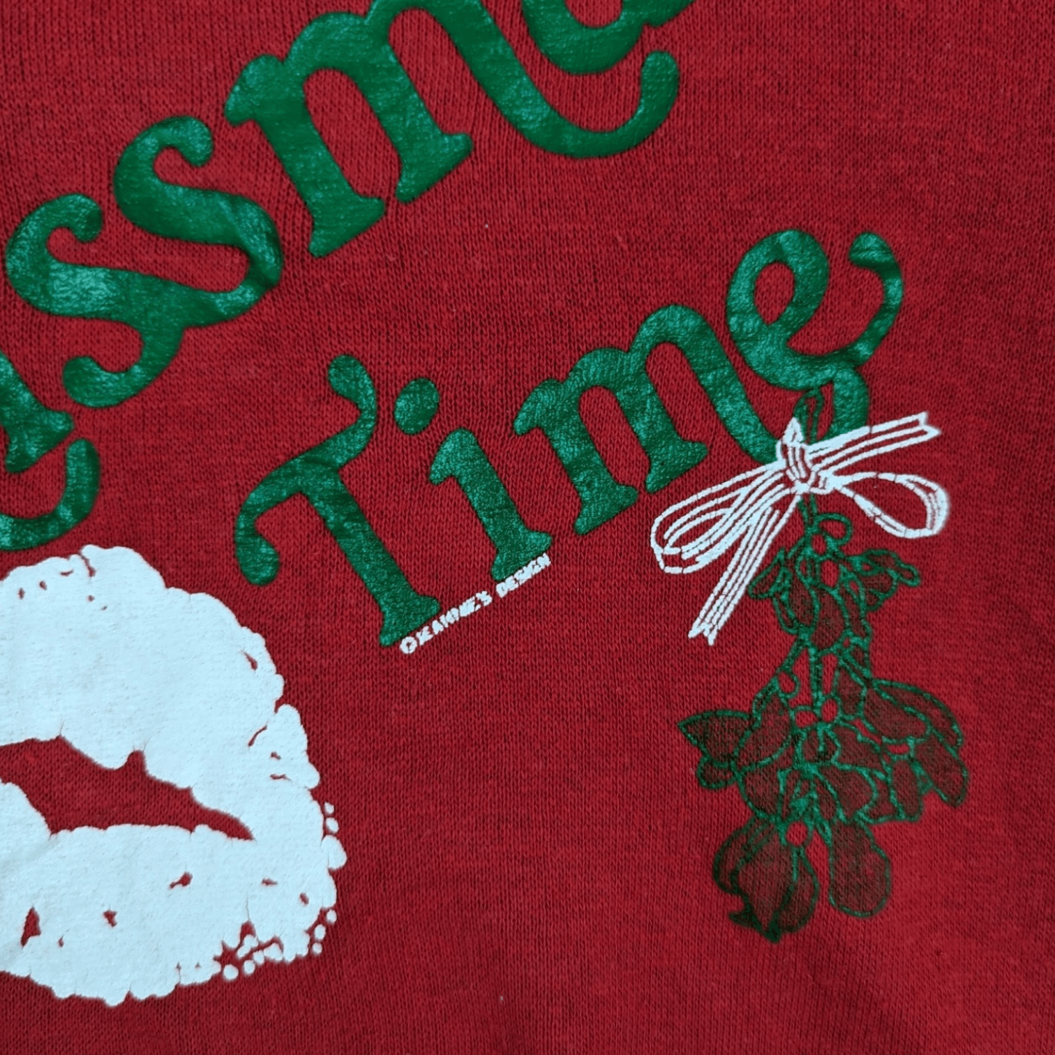 Vintage Vintage KISSMASS TIME Merry Christmas Valentine Sweatshirt Size L / US 10 / IT 46 - 5 Thumbnail