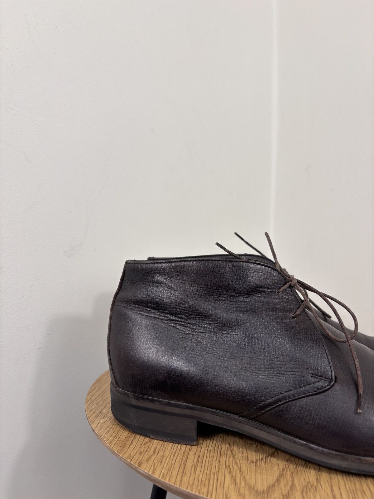 Ermenegildo Zegna Ermenegildo Zegna Men’s Dark Brown Leather Chukka Boots Size US 9.5 / EU 42-43 - 3 Thumbnail
