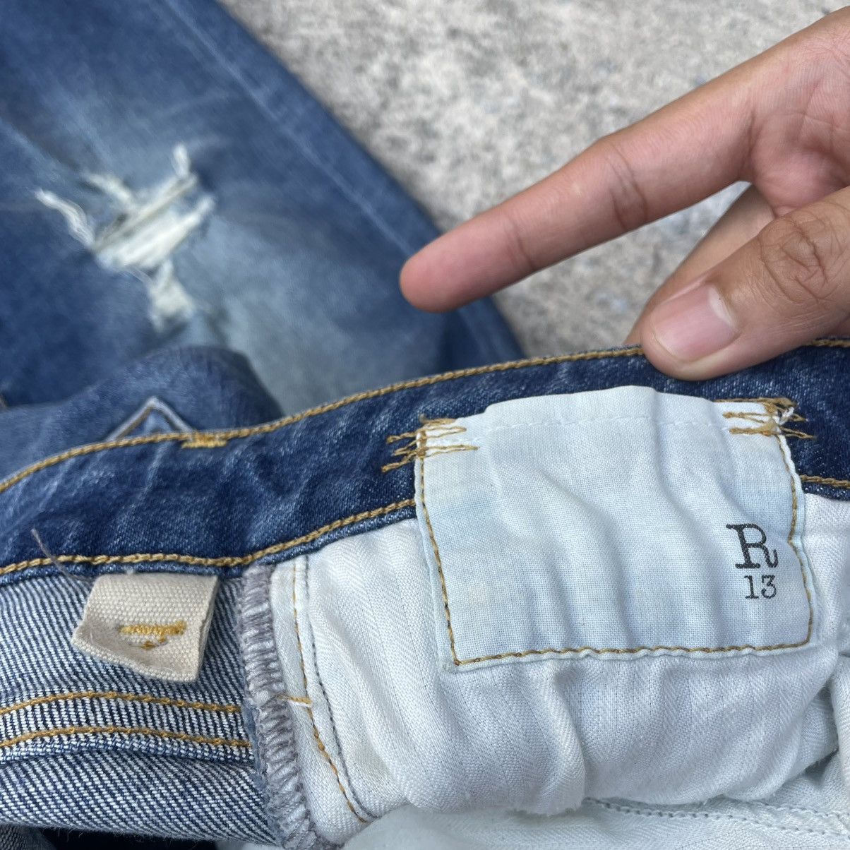 R13 Authentic R13 Boy Straight Size 26 Baylis W Rips Denim Jeans Size 26" / US 2 / IT 38 - 16 Thumbnail