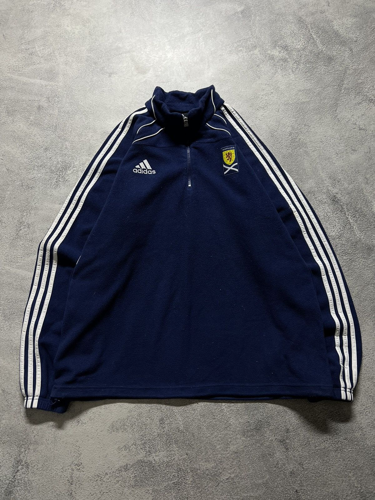 Adidas × Vintage Vintage Y2k Adidas 💙 Scotland 1/4 Zip Fleece Sweatshirt 00’s Size US XL / EU 56 / 4 - 2 Thumbnail