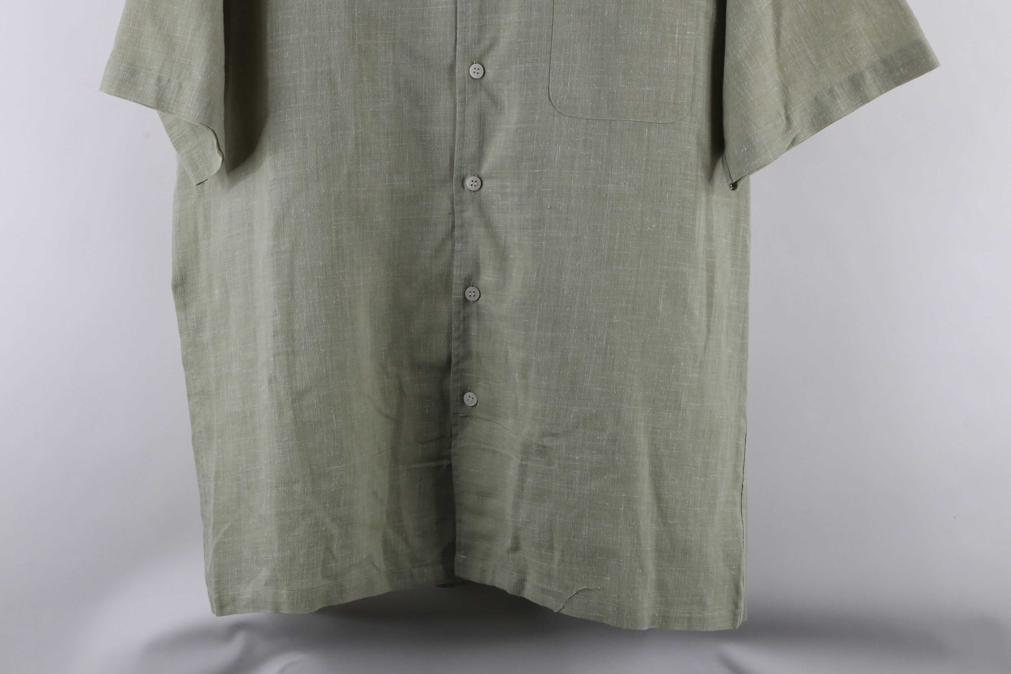 Vintage Vintage 60s 70s Streetwear Camp Collar Button Shirt Green Size US L / EU 52-54 / 3 - 3 Thumbnail