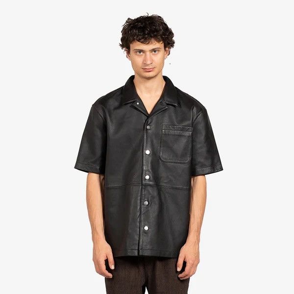Han Kjobenhavn !DS! FW22 Han Kjobenhavn Black Leather Summer Shirt Size US M / EU 48-50 / 2 - 8 Thumbnail
