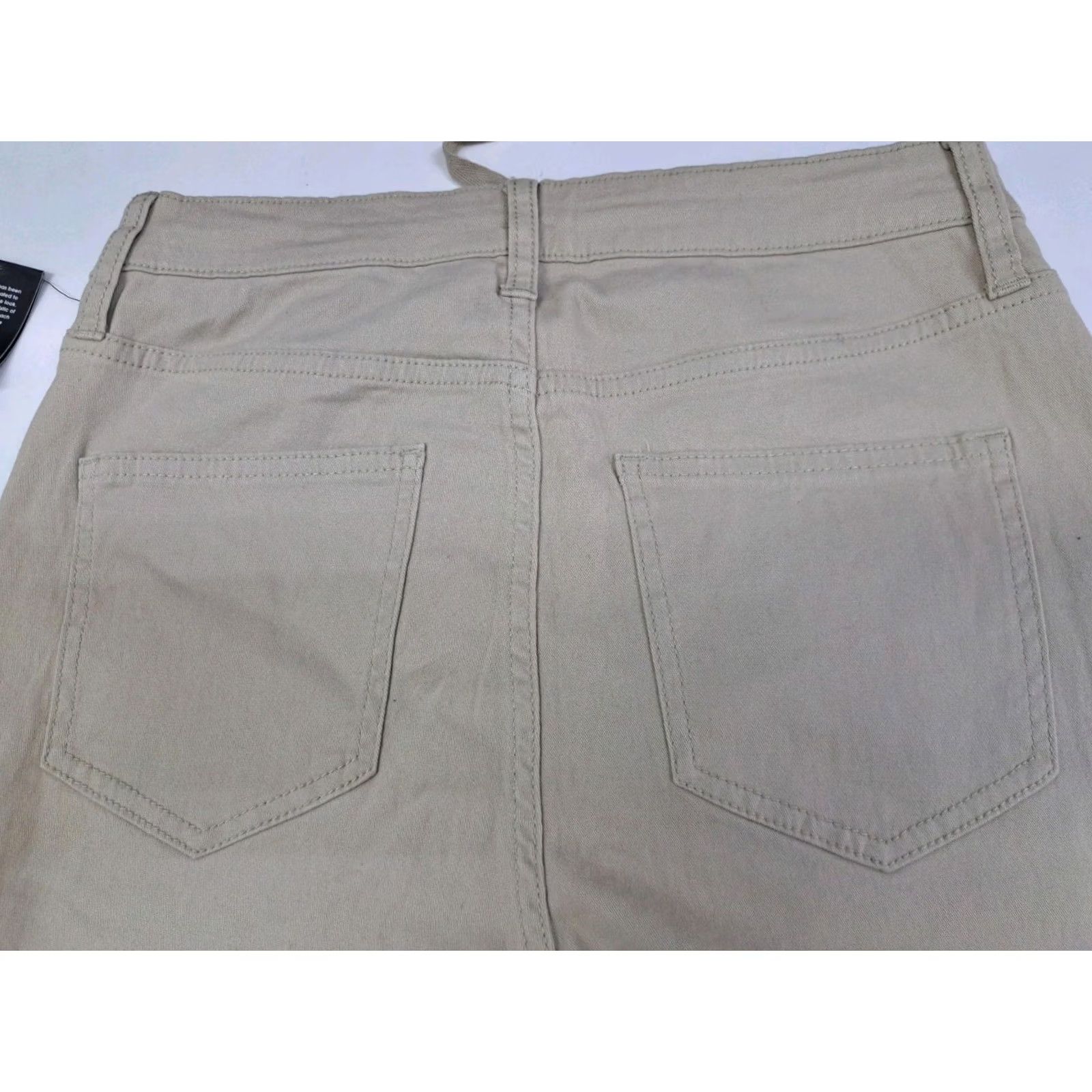 Vintage Celebrity Pink Womens Hi Rise Skinny Cargo Pant Beige 5/27 Size 5 Inseam 27 Denim Cotton Spandex Cargo Pocket Logo Zipper Button Slim Fit Size 27" / US 4 / IT 40 - 6 Thumbnail