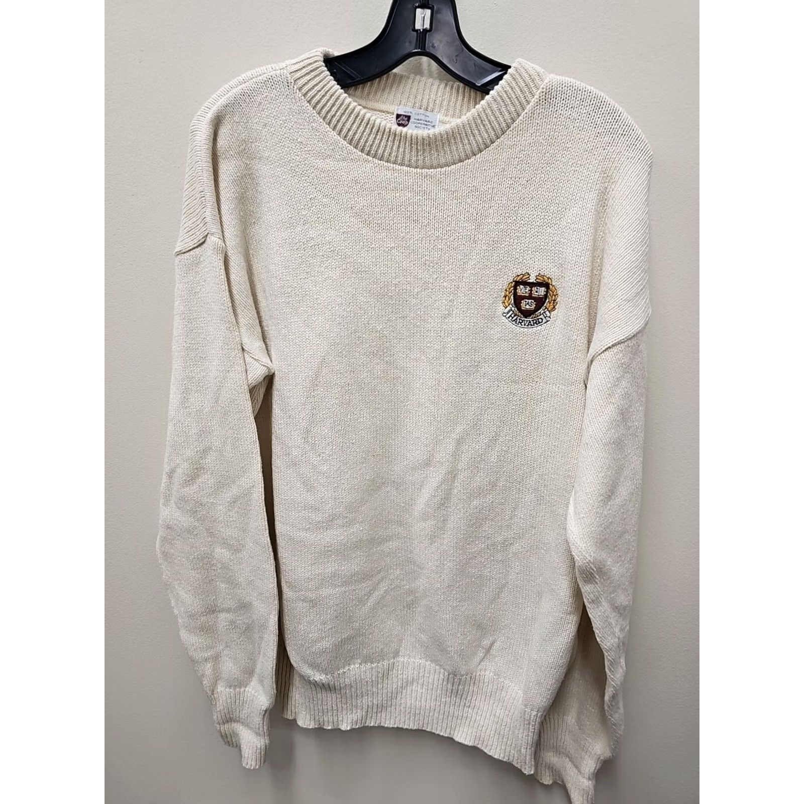 Logo 7 VINTAGE The Co-op HARVARD CREST LOGO SWEATER MADE USA LARGE Mens Pullover Sweatshirt Ivory Cotton Logo USA Distressed Vintage Size US L / EU 52-54 / 3 - 2 Thumbnail