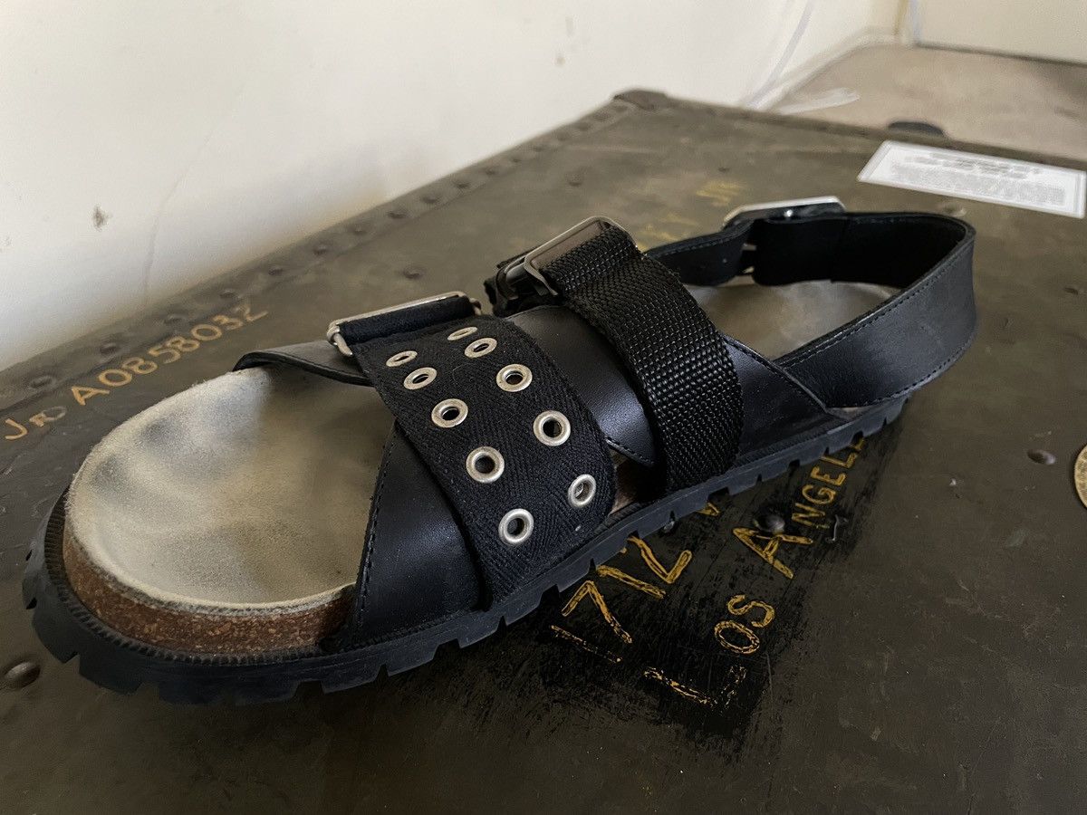 A.P.C. × Sacai APC x Sacai SS 2021 Jules Black Leather Slip-on Sandals Size US 12 / EU 45 - 5 Thumbnail