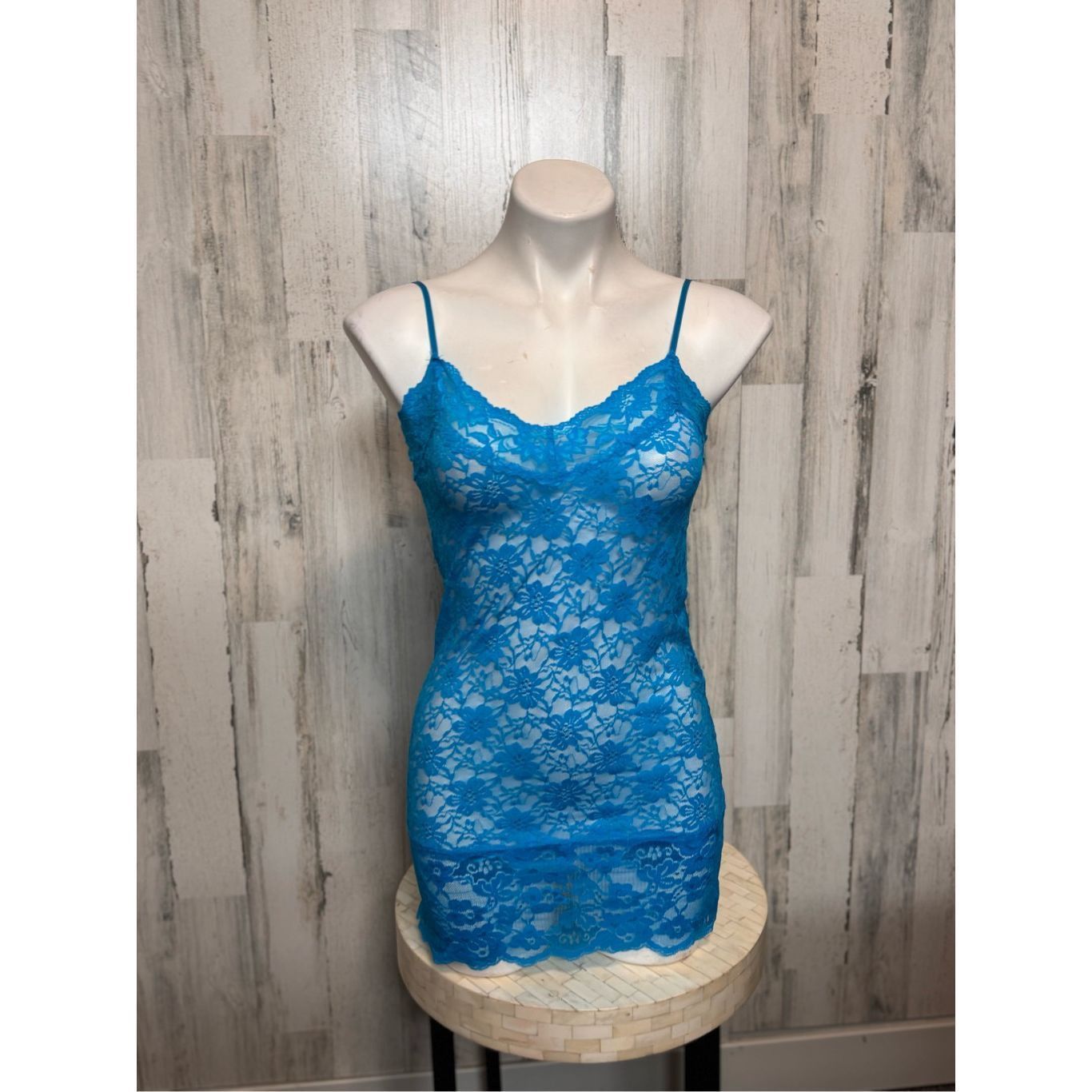 Other Bozzolo Blue Sheer Floral Lace Slip Dress Lingerie Chemise W Size ONE SIZE - 5 Thumbnail