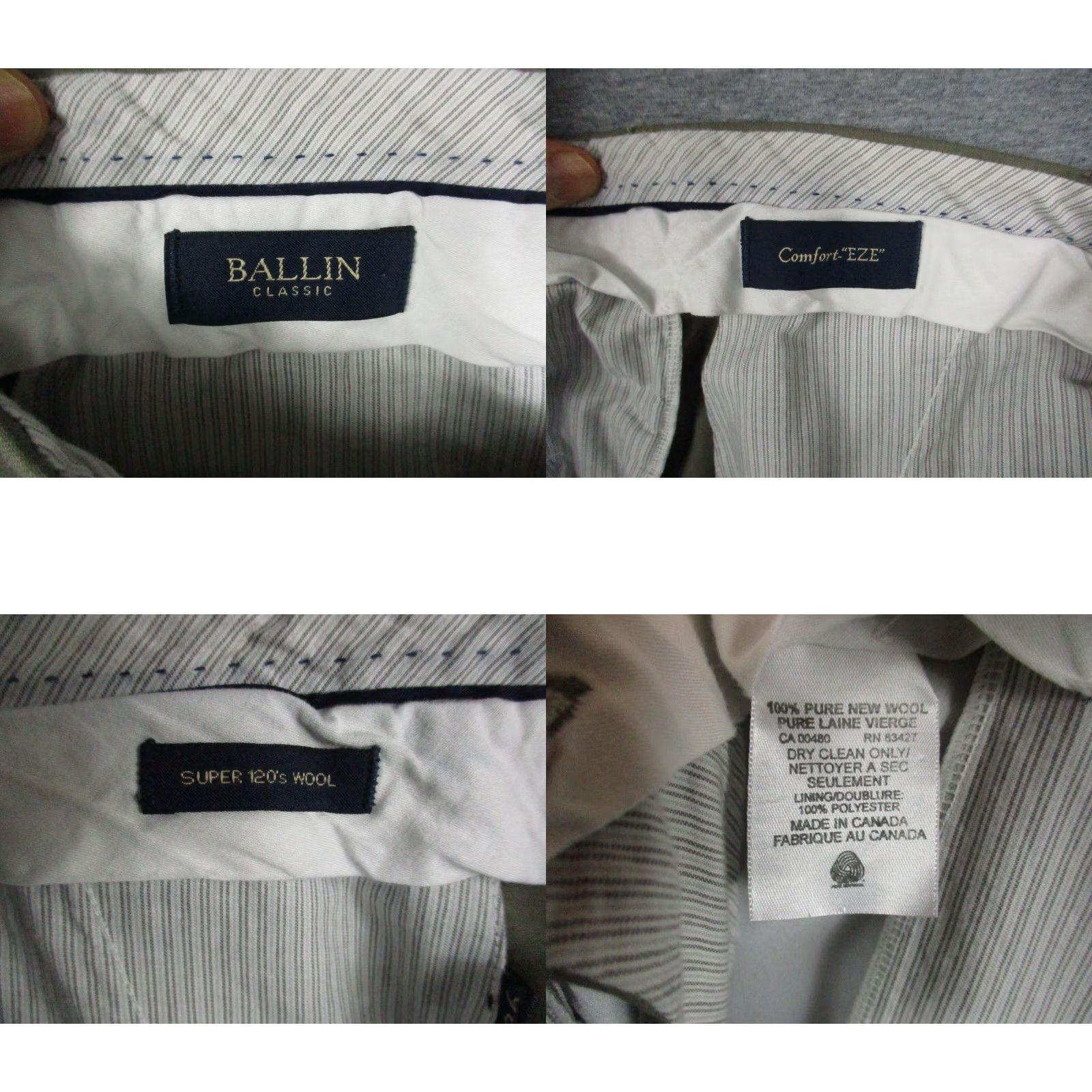 Vintage Ballin Super 120's Wool Dress Pants Men 36x28 Brown Comfort EZE Size US 36 / EU 52 - 8 Thumbnail
