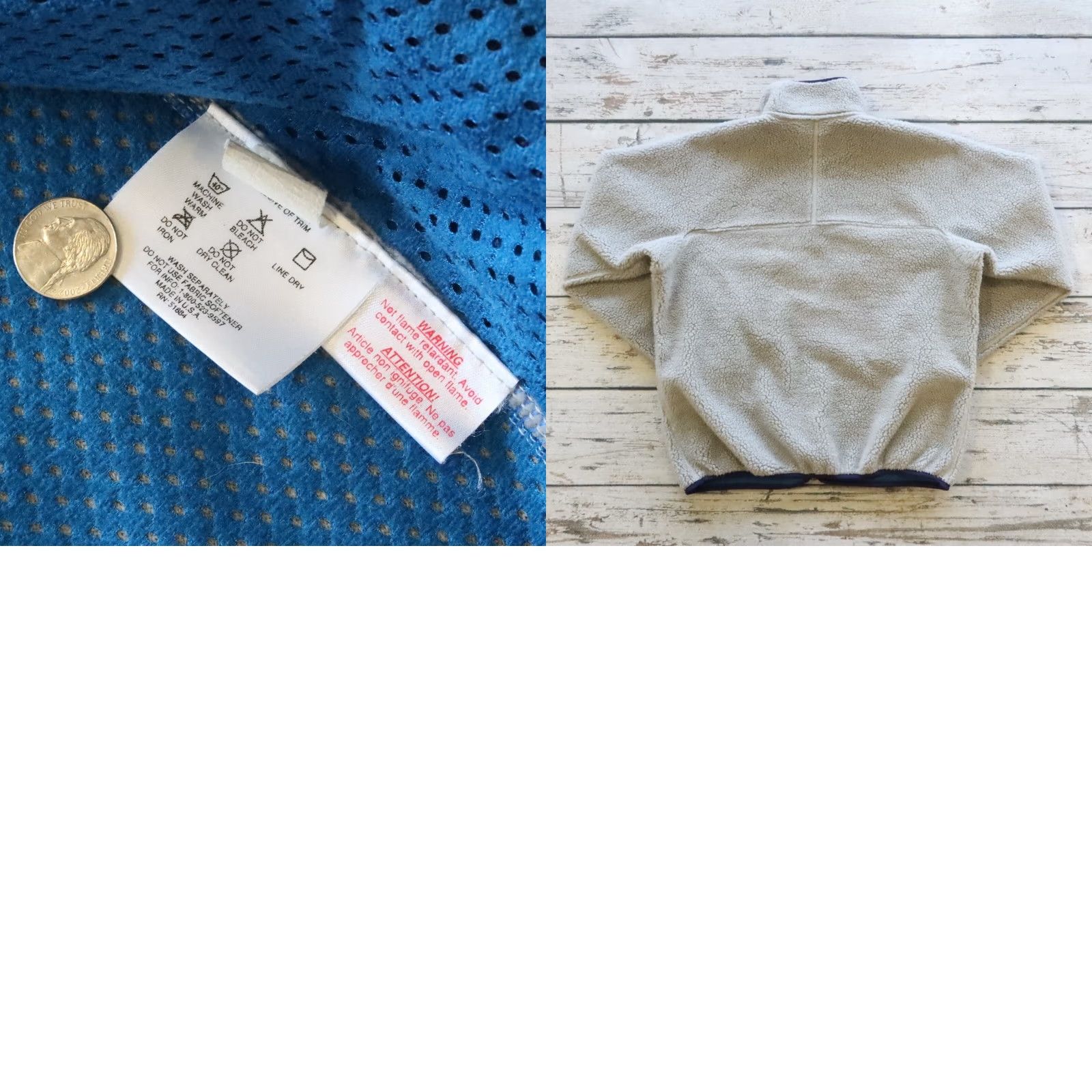 Patagonia VINTAGE Patagonia Deep Pile Fleece Made in USA L Gray Men's Sweater Zip Size US L / EU 52-54 / 3 - 9 Thumbnail