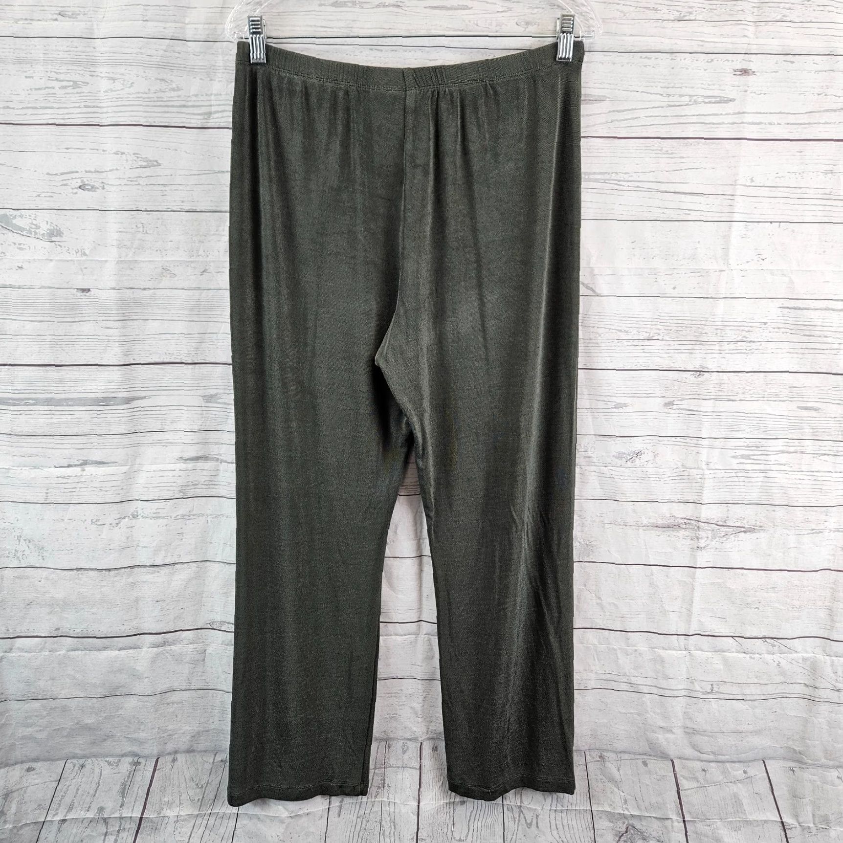 Vintage Chico's Travelers Womens Pants L Green Pull On High Rise Slinky Adult Size 36" / US 14 / IT 50 - 3 Thumbnail