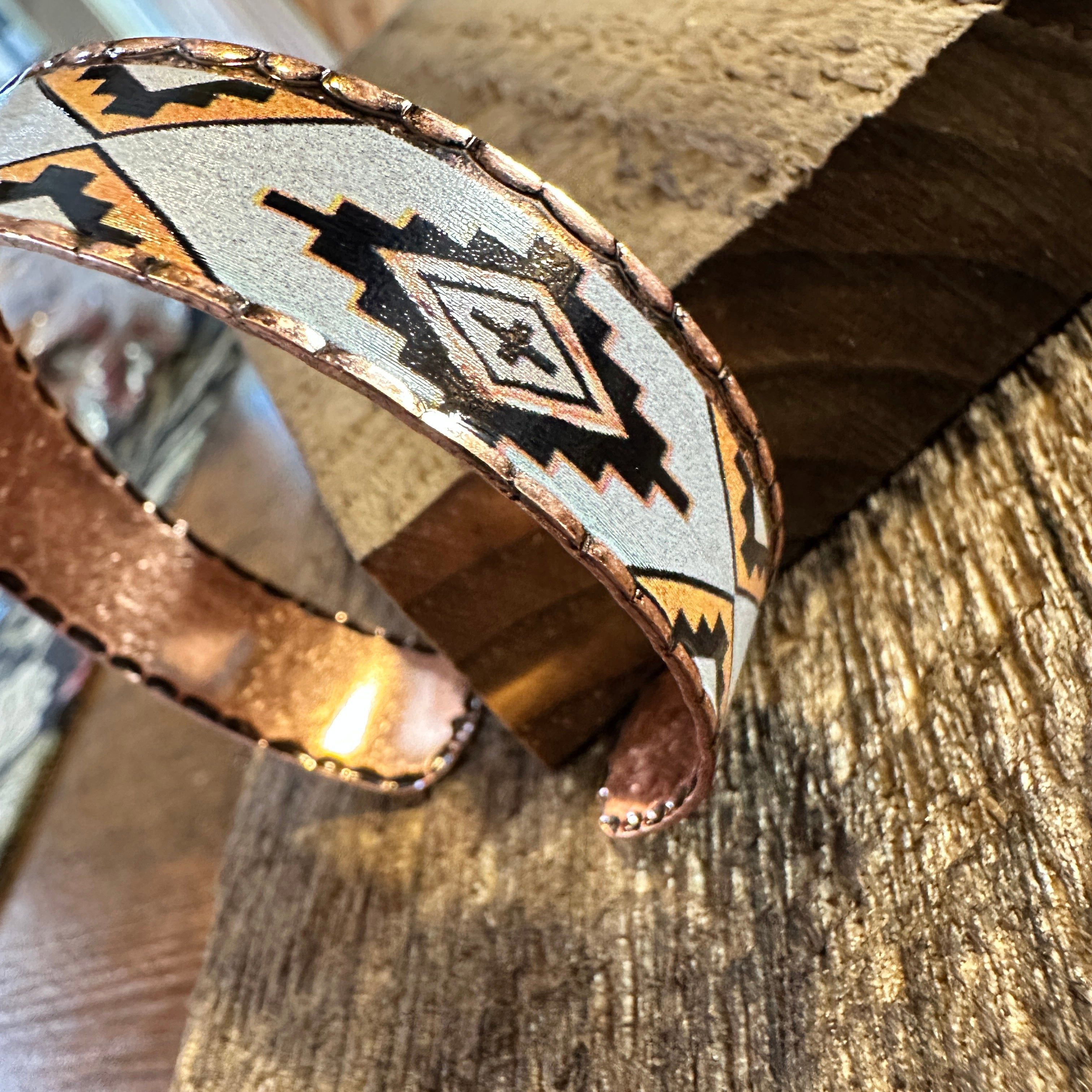 Other Handmade Boho Native American Navajo Copper Narrow Cuff Brac Size ONE SIZE - 6 Thumbnail