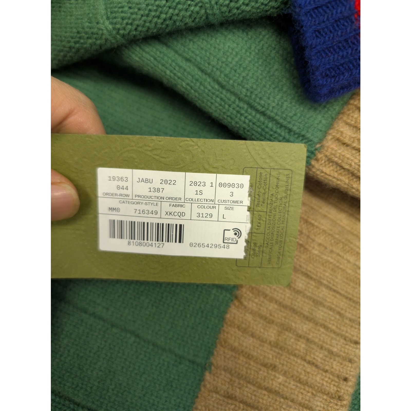 Gucci o1rshd1 Wool Long Sleeve Cardigan Sweater in Yard/Multicolor Size US L / EU 52-54 / 3 - 22 Thumbnail