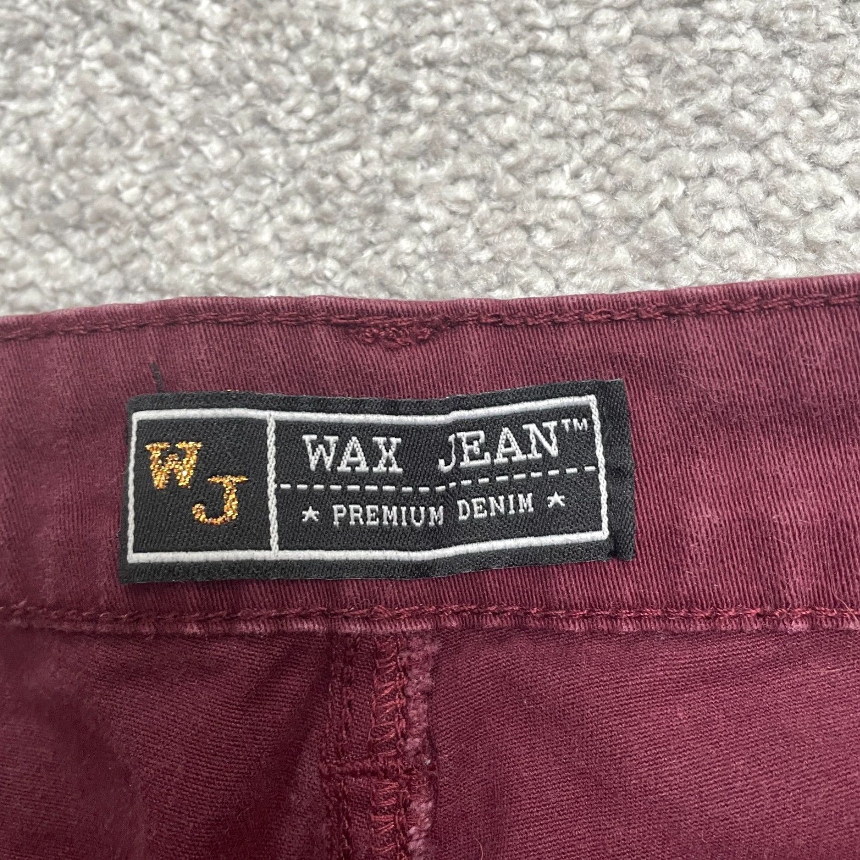 Denime Wax Jean Premium Denim Juniors 13 Burgundy Straight Leg Mid Rise Jeans 32x29 Women Vintage No Size 34" / US 12 / IT 48 - 5 Thumbnail