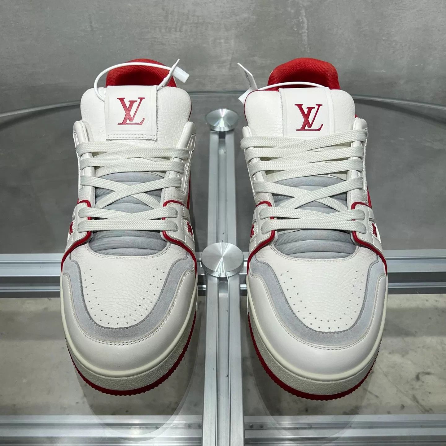 Louis Vuitton LV Trainer White Red Cement UK9 New Boxed YH27713 Size US 10 / EU 43 - 1 Thumbnail