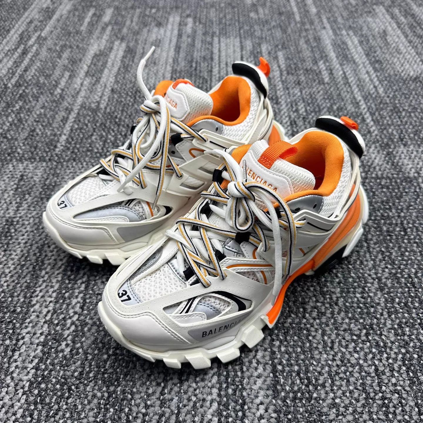 Balenciaga Balenciaga Track Nylon Dad Sneaker White Orange 37 Size US 7 / IT 37 - 1 Thumbnail
