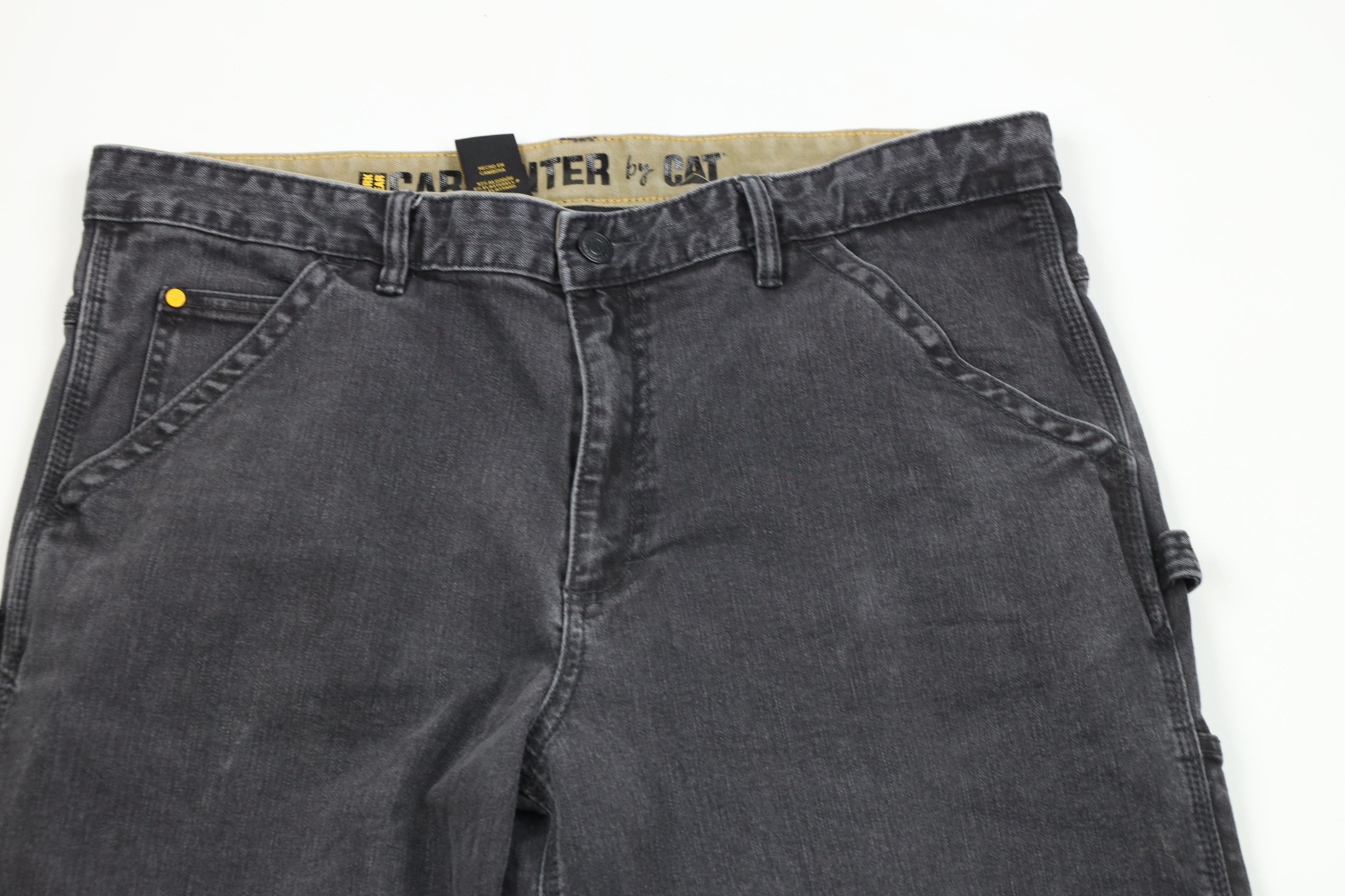 Caterpillar × Vintage Vintage Caterpillar Out Wide Leg Dungaree Denim Jeans Black Size US 38 / EU 54 - 2 Thumbnail