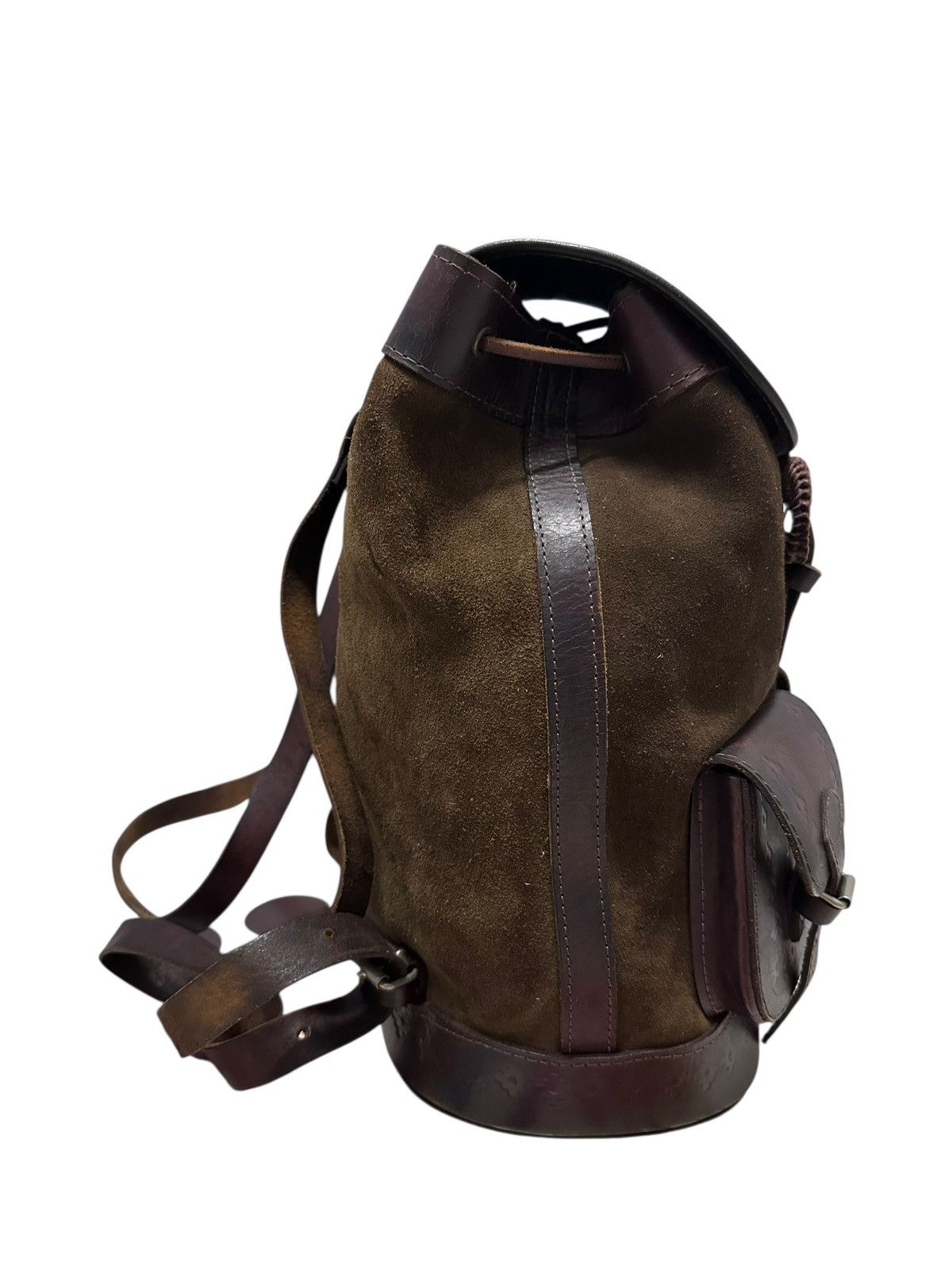 Japanese Brand Vintage Handmade Tactical Pockets Leather Backpack Size ONE SIZE - 6 Thumbnail