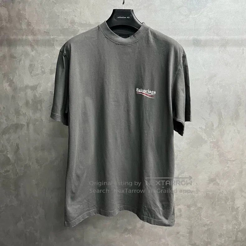 Balenciaga Balenciaga Gray Logo Print Short Sleeve T-shirt. Size US XS / EU 42 / 0 - 1 Thumbnail