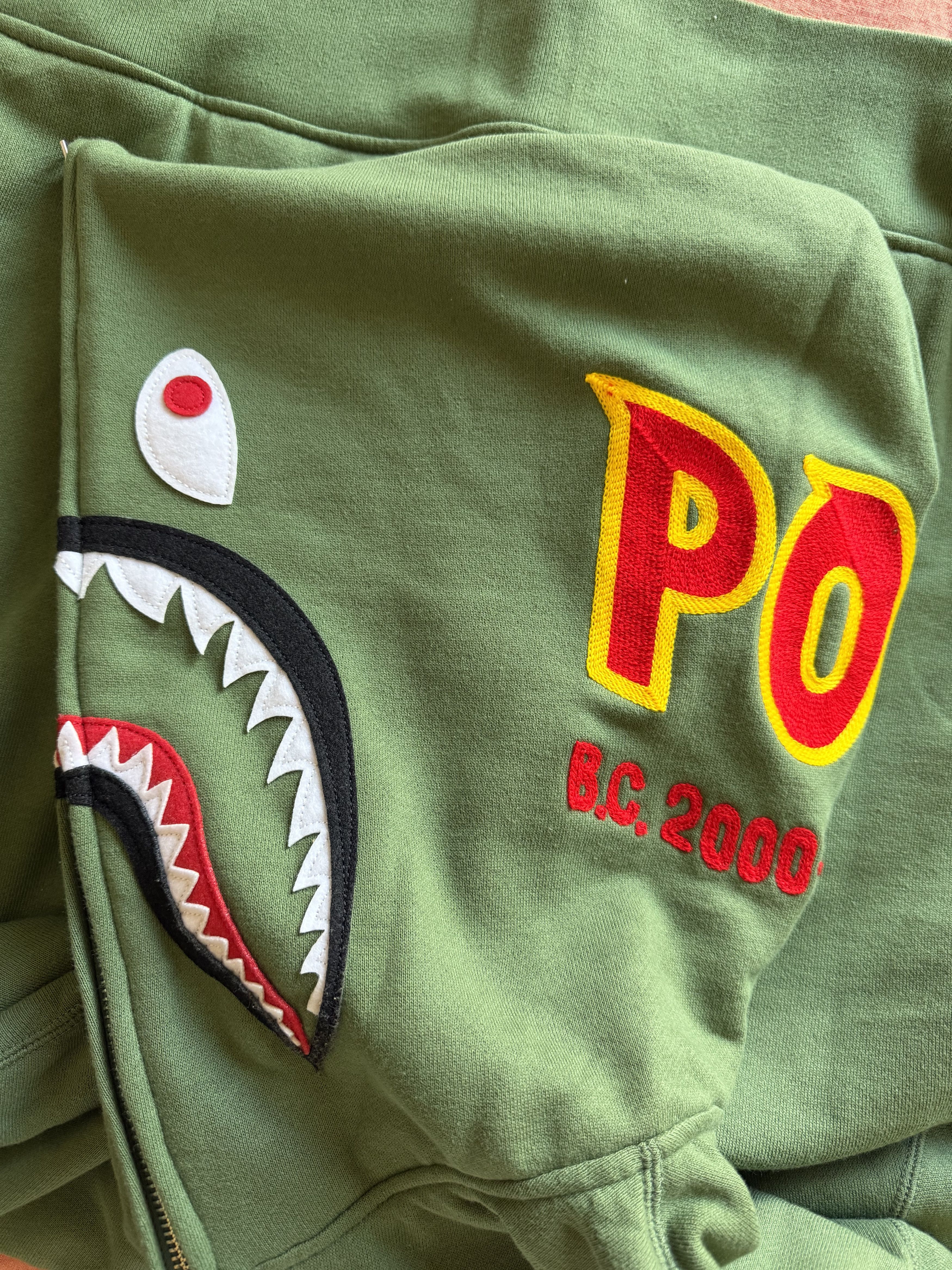 Bape Bape 2nd Shark Thermal Lined Zip Hoodie in Green Size US L / EU 52-54 / 3 - 2 Thumbnail