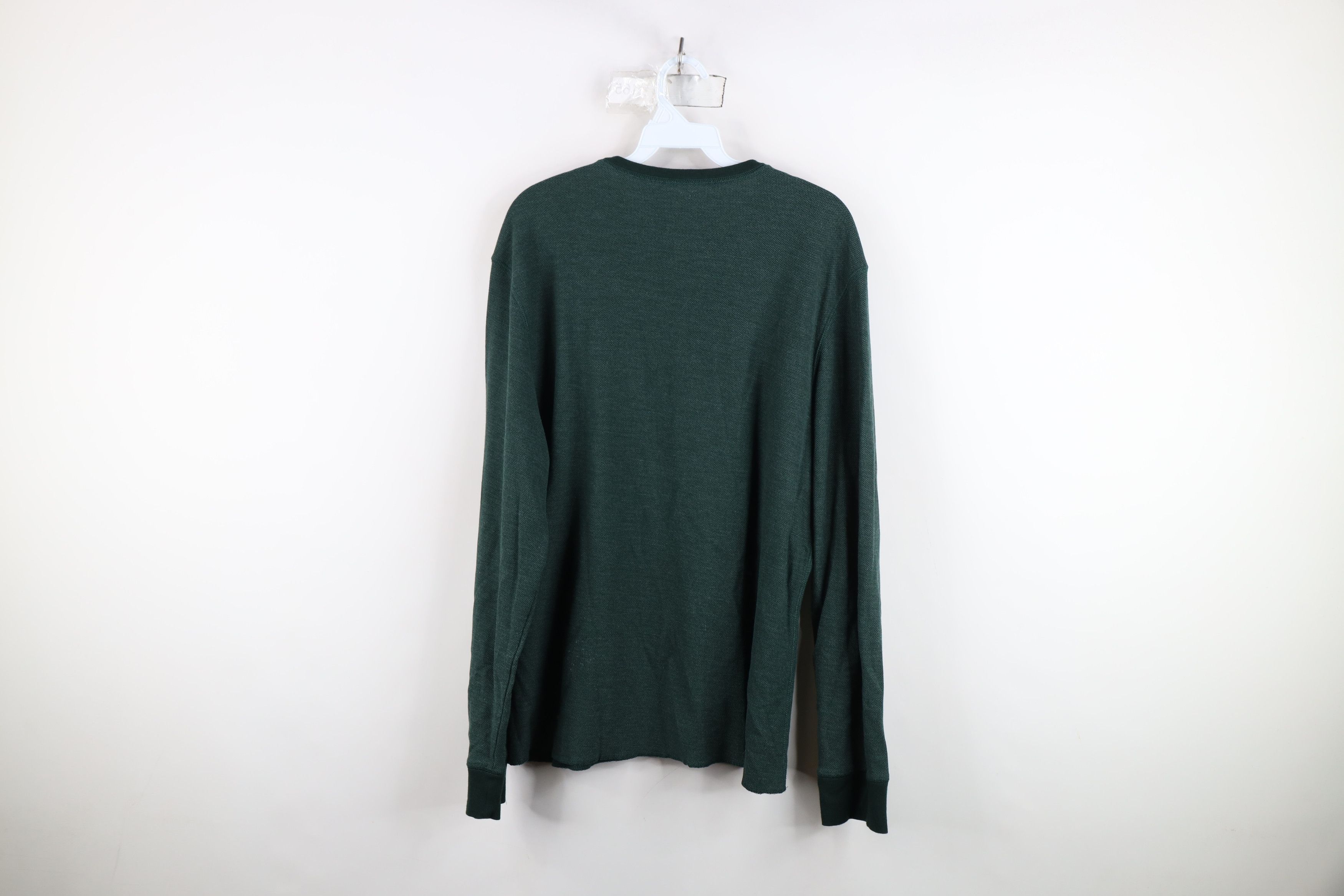 UNTUCKit Untuckit Waffle Knit Henley Long Sleeve T-Shirt Green Size US L / EU 52-54 / 3 - 10 Thumbnail