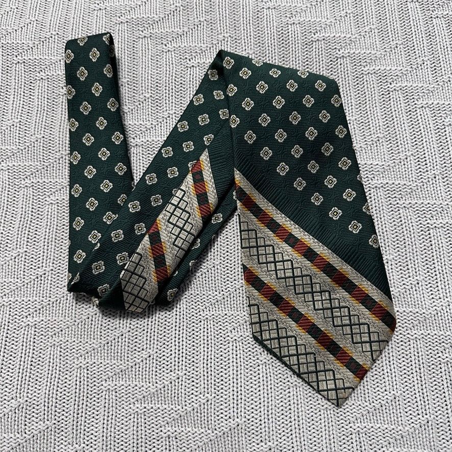 Oleg Cassini Vintage Oleg Cassini green and orange club striped tie Size ONE SIZE - 1 Thumbnail