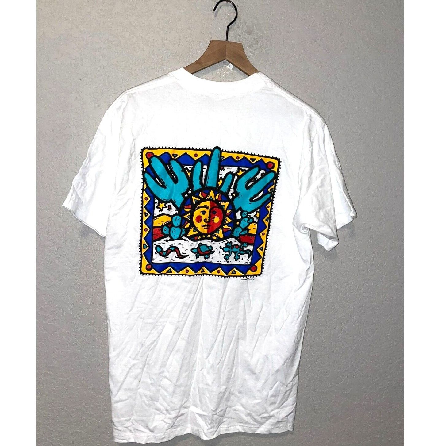 Jerzees Vintage Desert Shirt Western Cactus Sun Print White L Tee Size US L / EU 52-54 / 3 - 1 Thumbnail