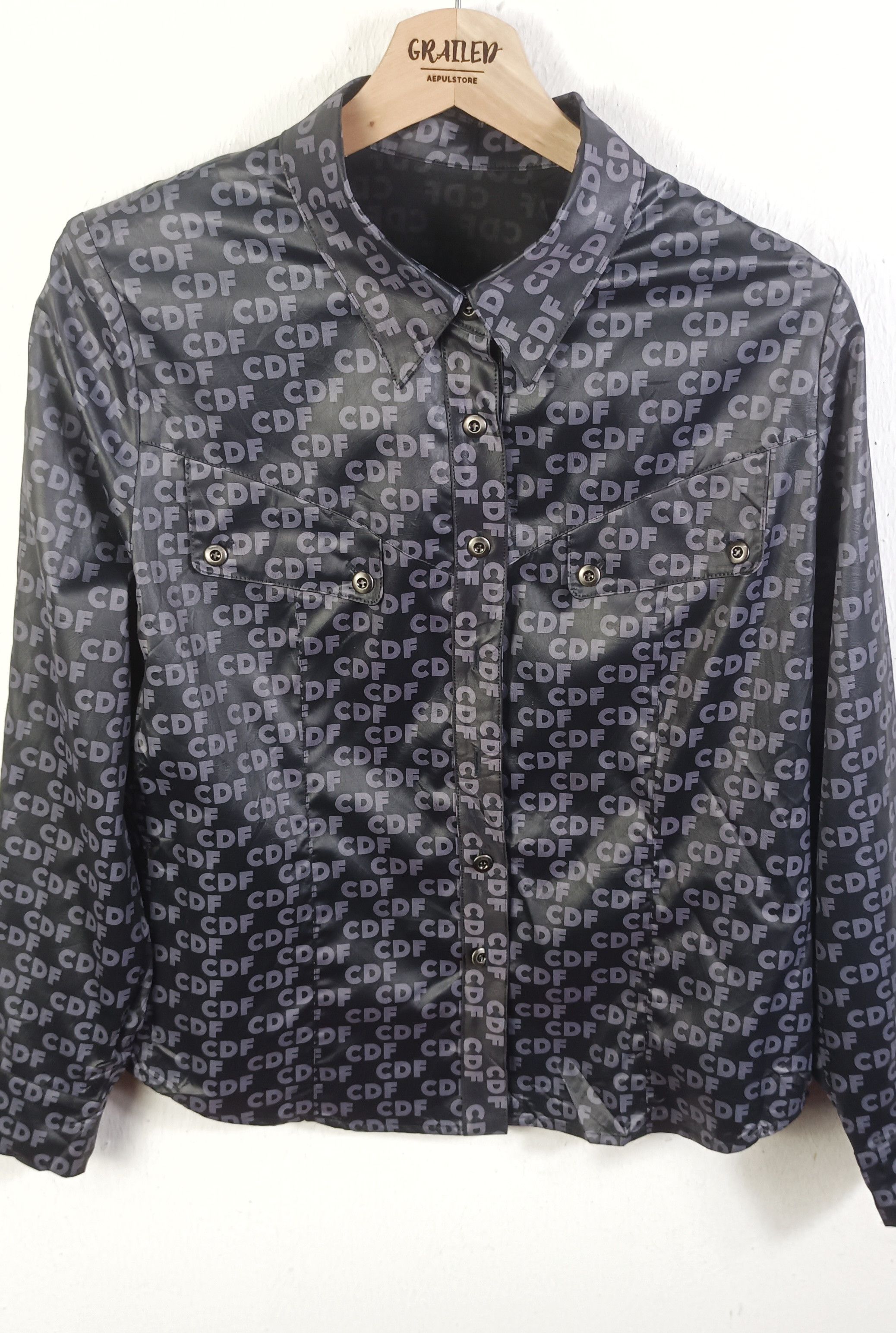 Japanese Brand Jil Anon CDF Overprint Button Up Shirt Size M / US 6-8 / IT 42-44 - 3 Thumbnail