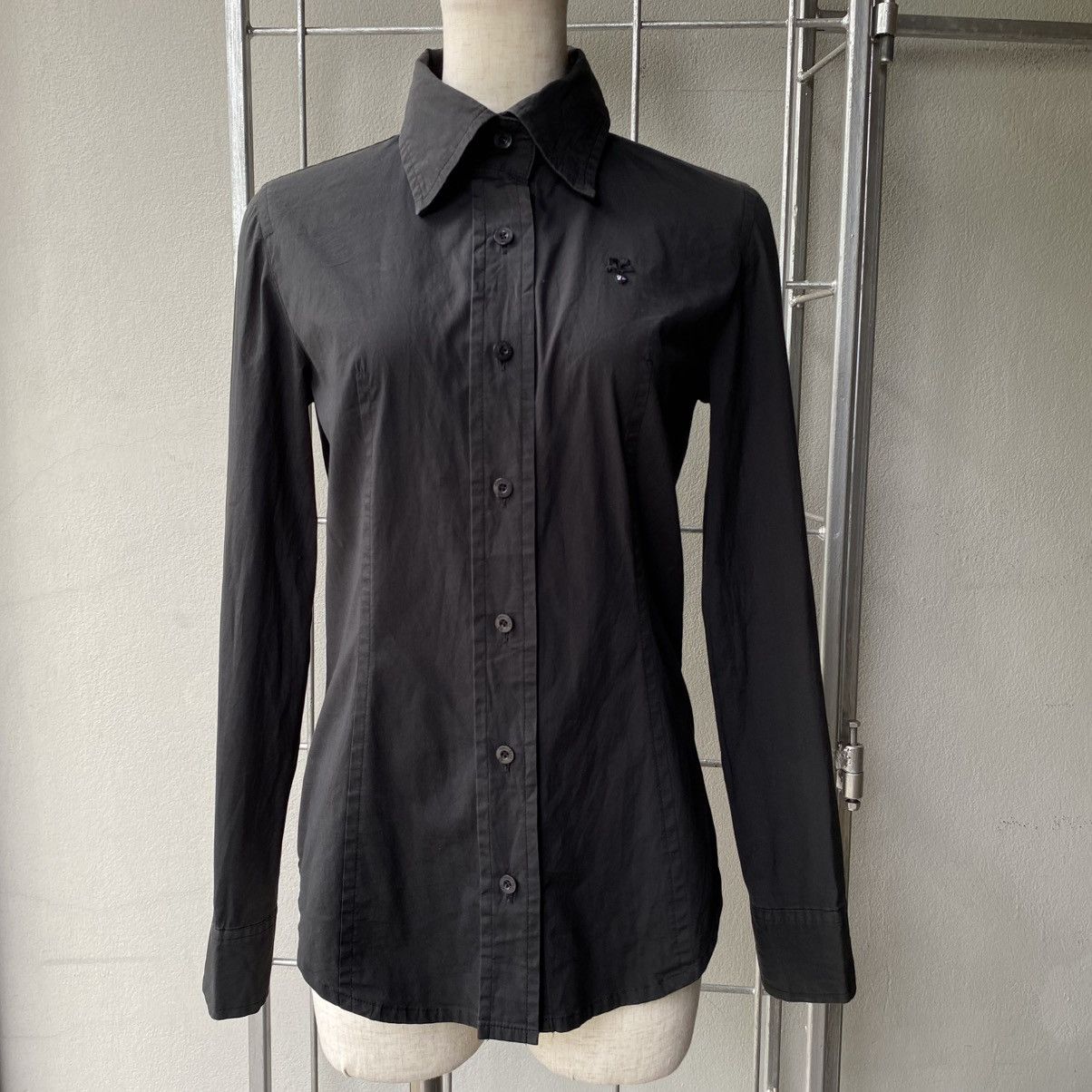 Courreges Courreges Black Fitted Elegant Collar Shirt Size XS / US 0-2 / IT 36-38 - 14 Thumbnail