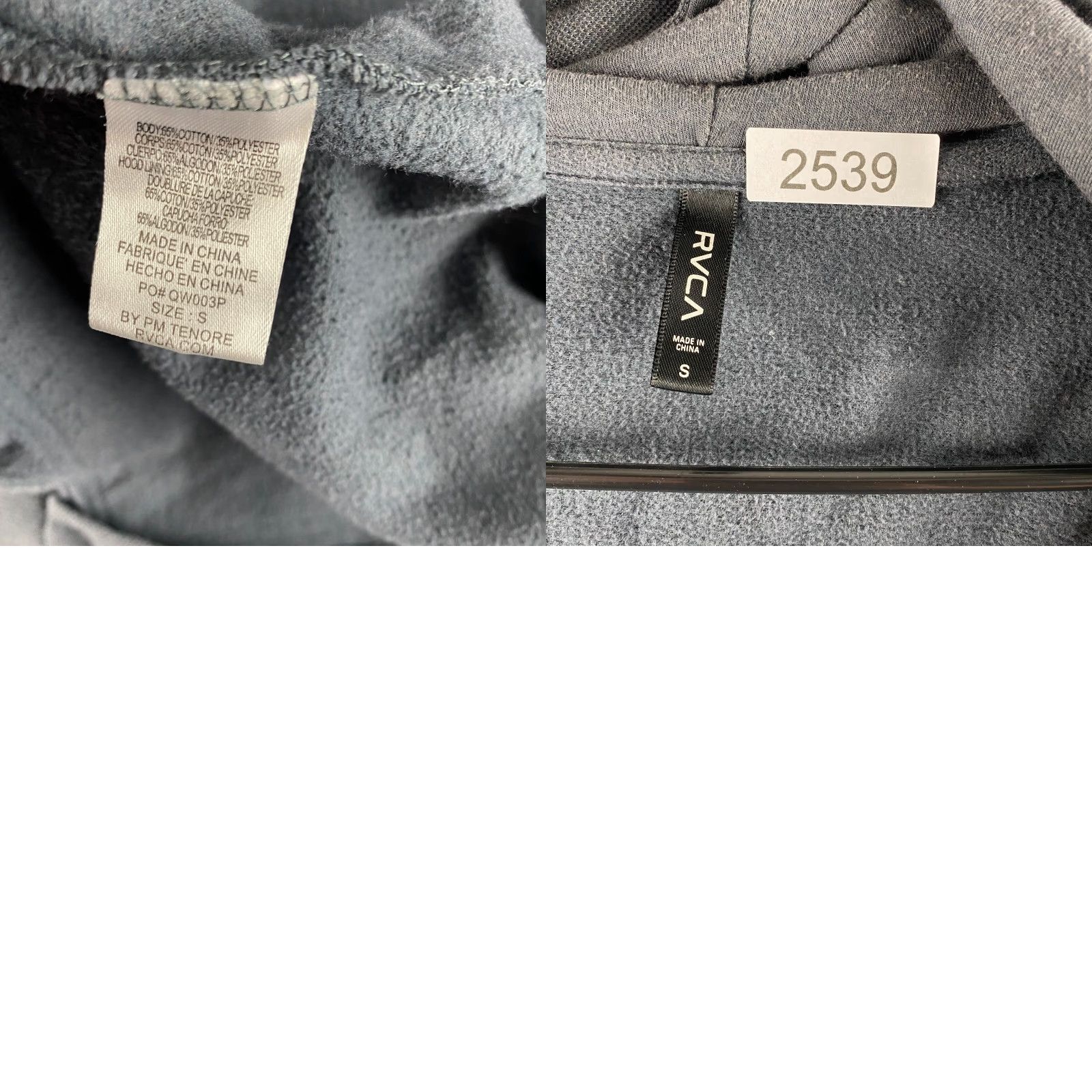 RVCA RVCA Hoodie Mens S Gray Bomber Full Zip Fleece Lined Hooded Pockets Shirt? Size US S / EU 44-46 / 1 - 11 Thumbnail