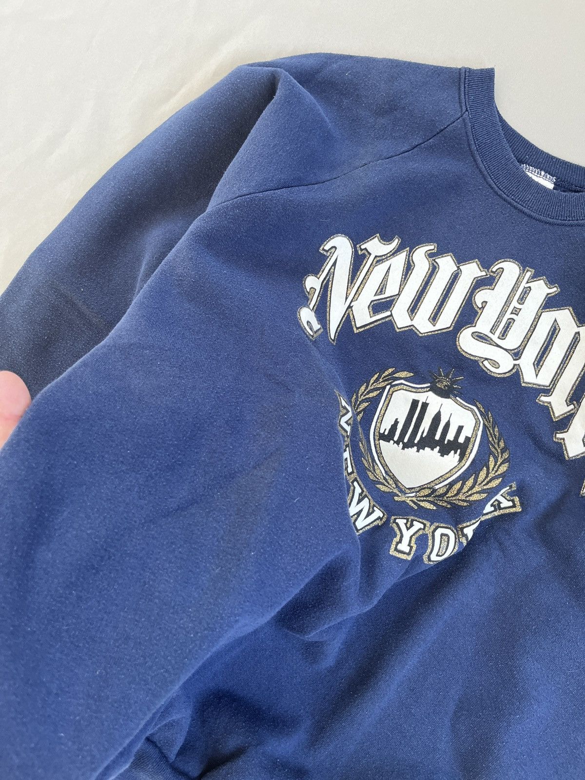Vintage New York Vintage Made in USA Blue Heavy Sweatshirt Size US XL / EU 56 / 4 - 6 Thumbnail