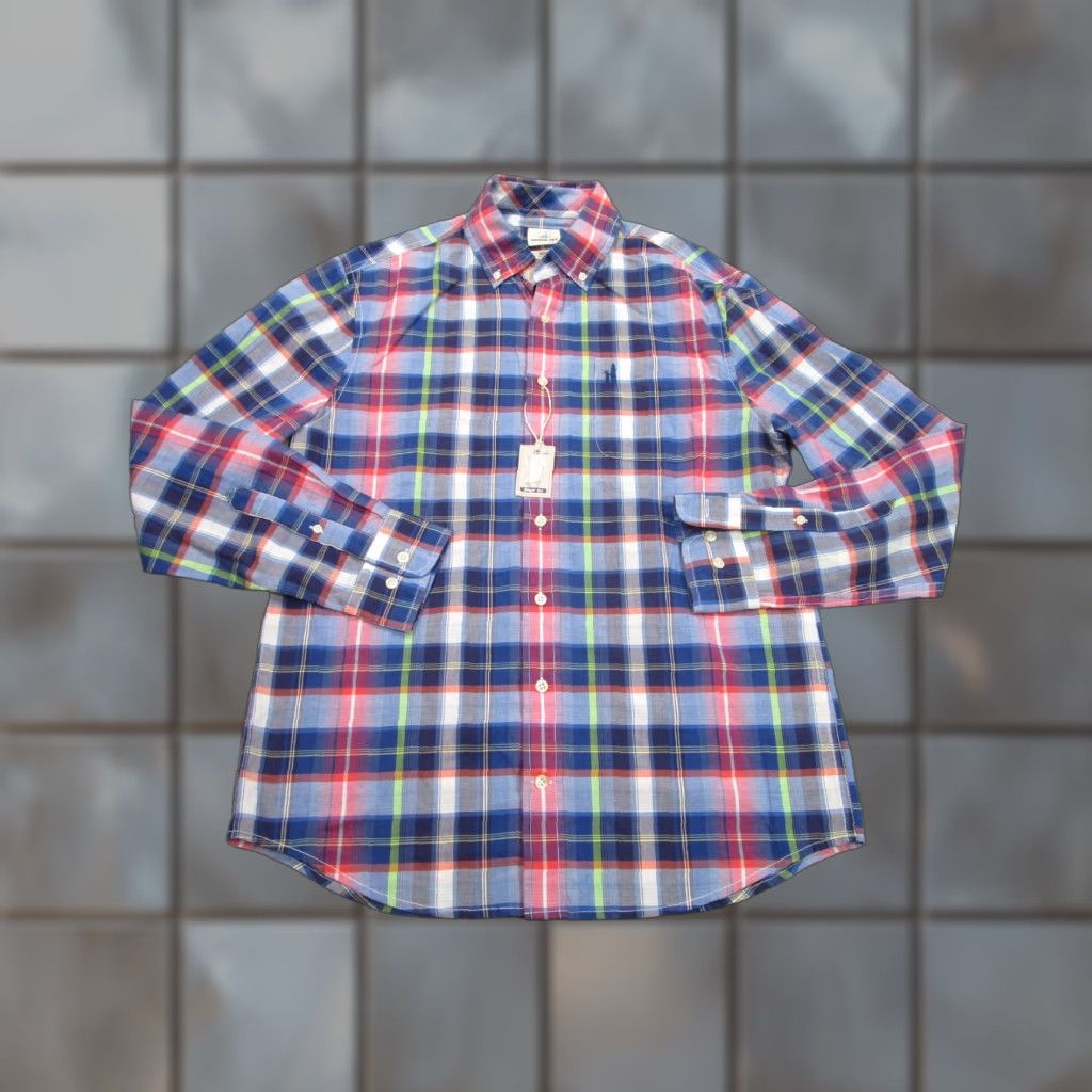 johnnie-O johnnie-O Shirt Mens Medium Button-Down Plaid Cotton Casual Adult Blue Size US M / EU 48-50 / 2 - 1 Thumbnail