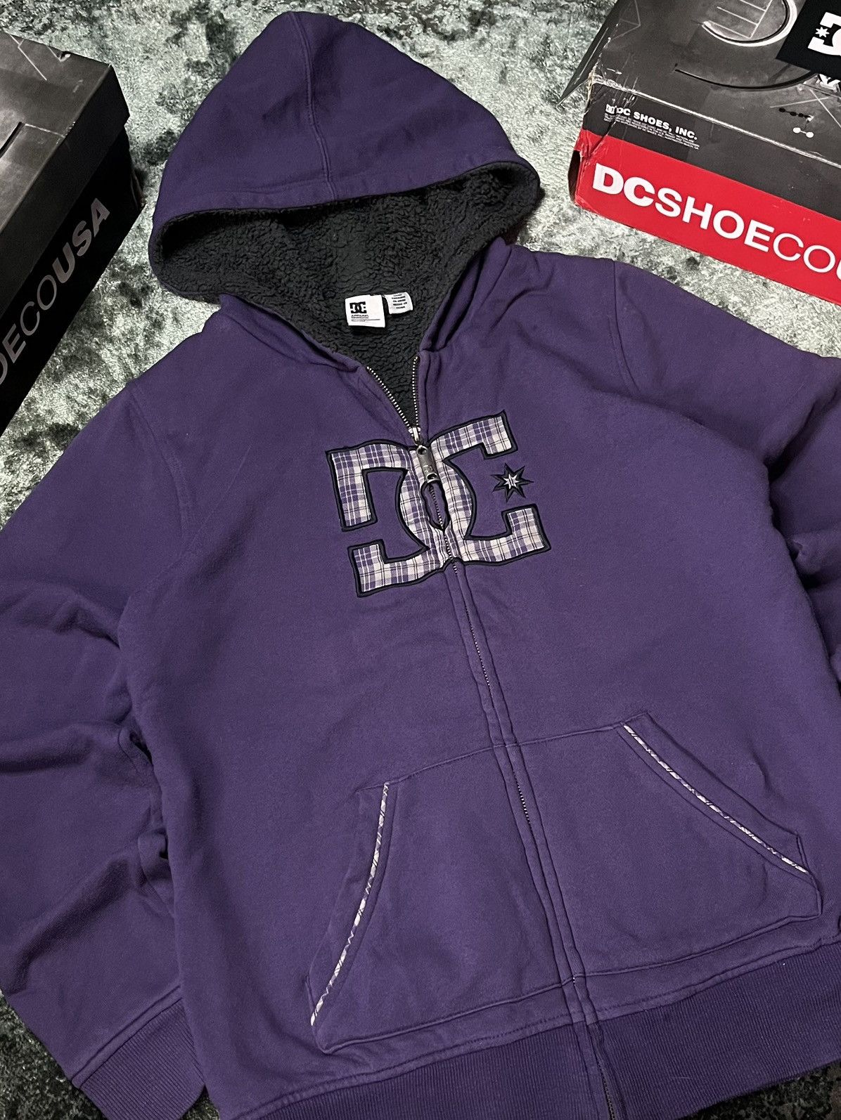 DC DC Shoes Rare Purple Hoodie – Size L Size L / US 10 / IT 46 - 2 Thumbnail