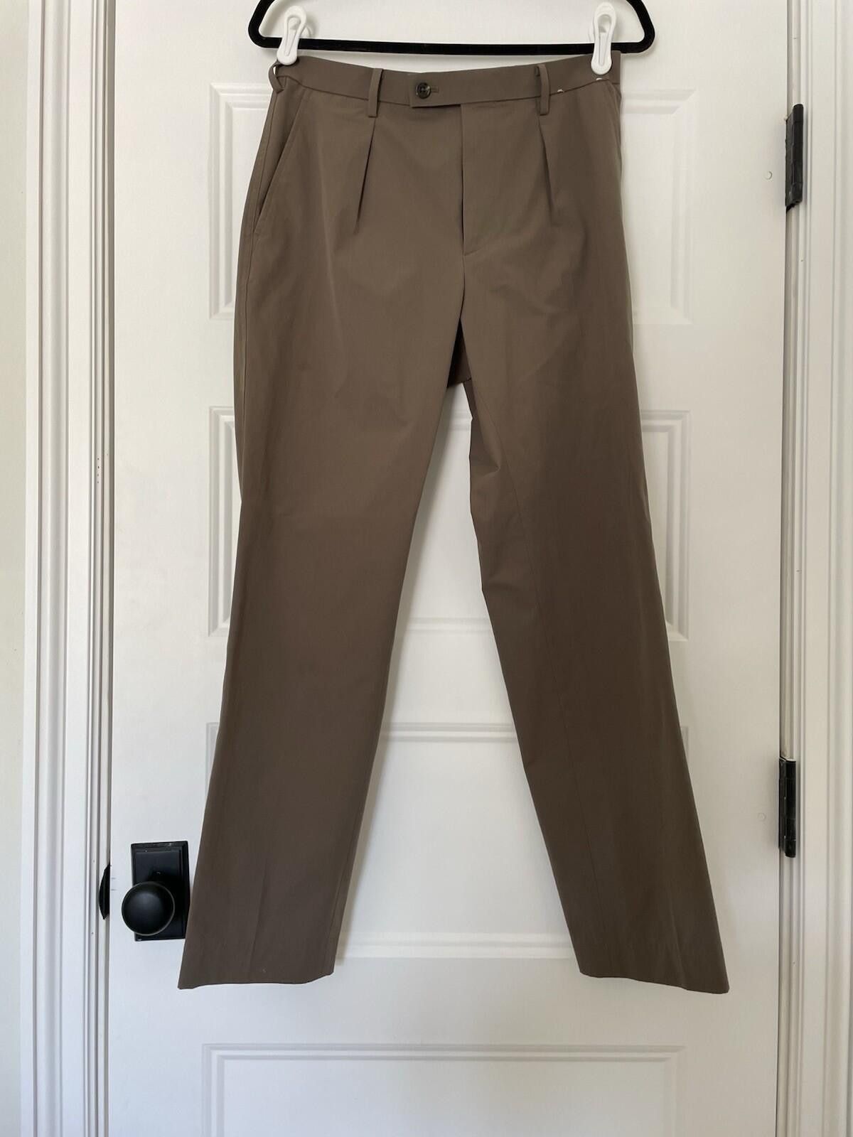 Uniqlo Uniqlo Brown Pleated Pants 31x30 Size US 31 - 1 Thumbnail
