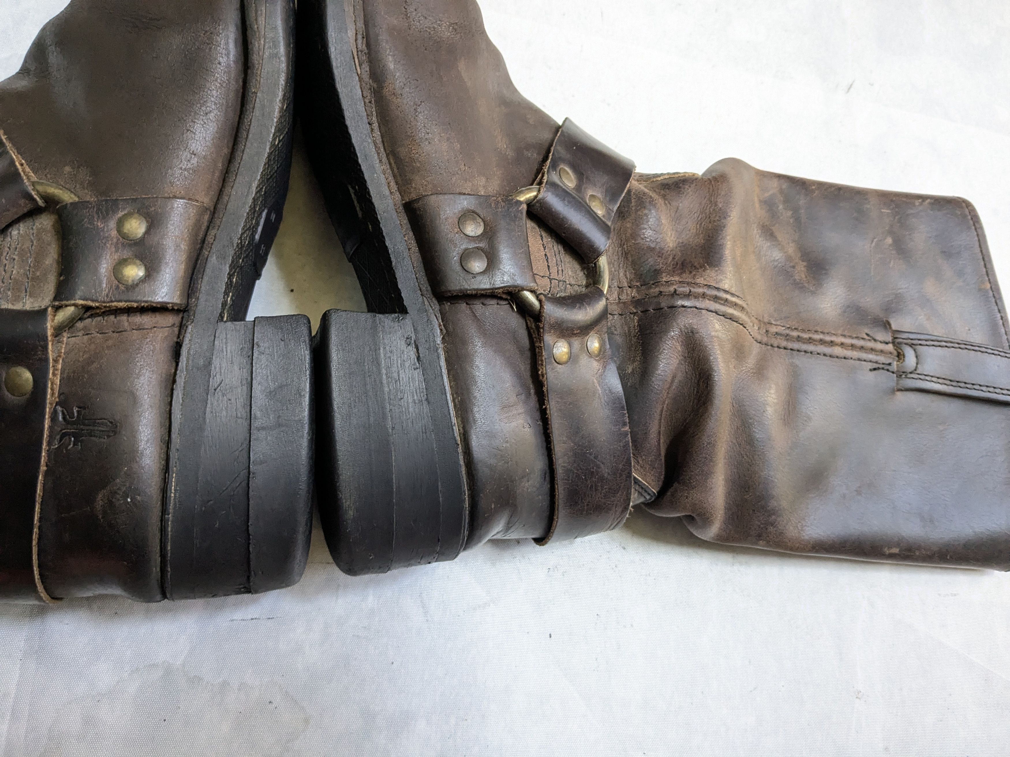 Frye Frye Harness Boots Brown Leather 9.5 M Buckle Size US 9.5 / EU 42-43 - 13 Thumbnail