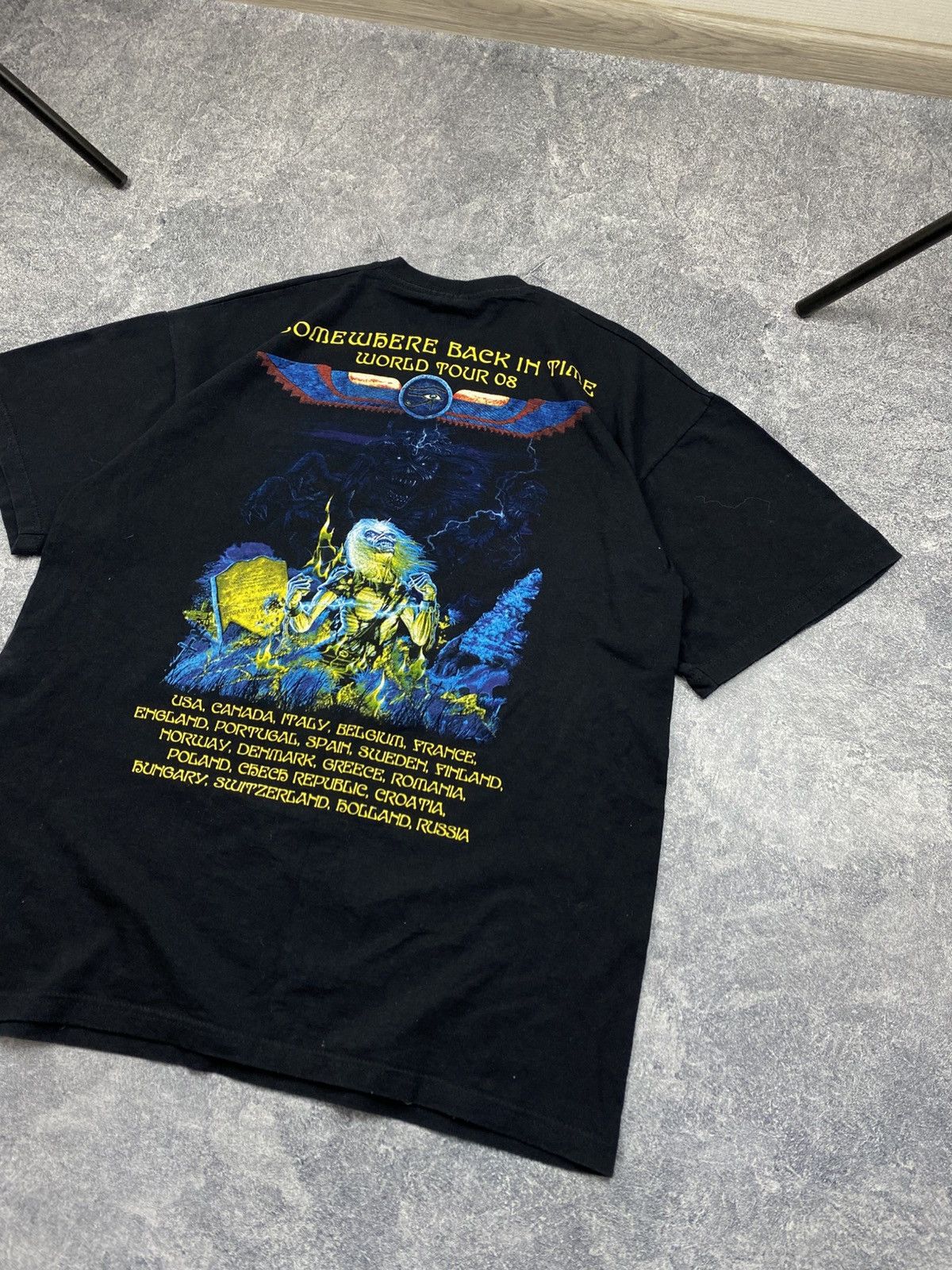 Band Tees × Iron Maiden × Vintage Vintage Iron Maiden Somewhere Back In Time Tour 2008 T-Shirt Size US L / EU 52-54 / 3 - 8 Thumbnail