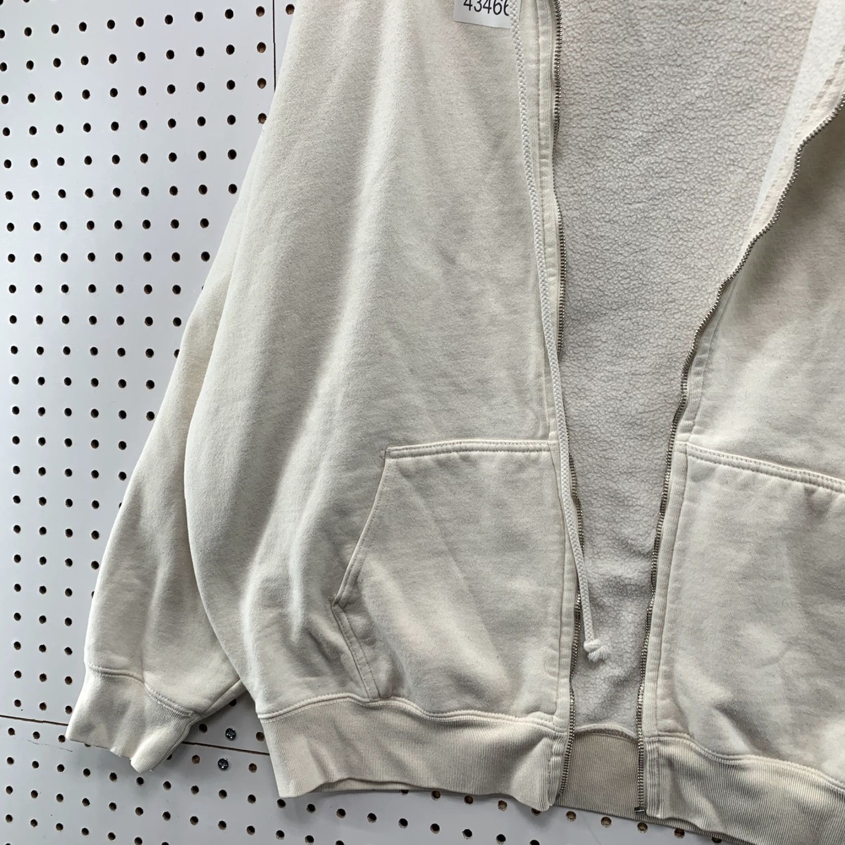 Brandy Melville VINTAGE Brandy Melville Beige Zip Up Hoodie Sweatshirt Womens One Size Oversized Size ONE SIZE - 2 Thumbnail